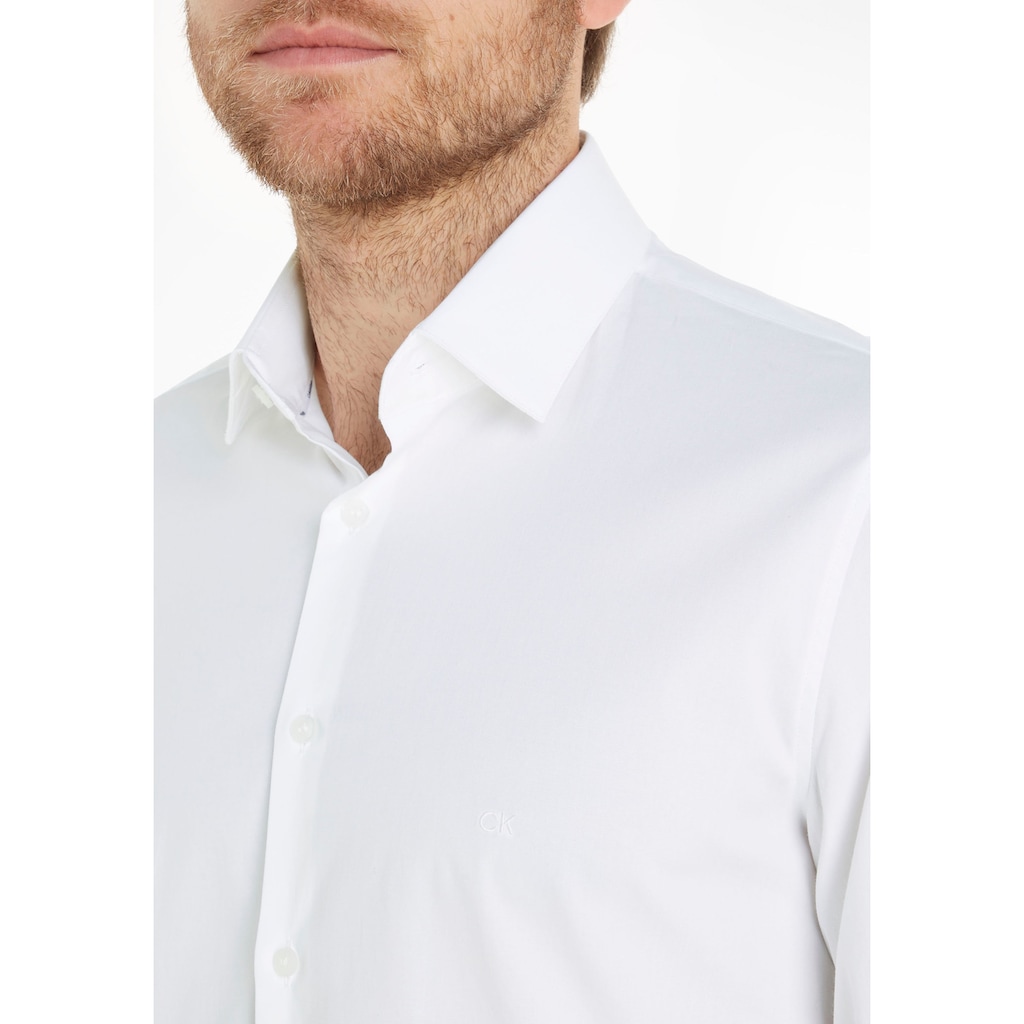 Calvin Klein Businesshemd »POPLIN STRETCH SLIM SHIRT«, mit Kentkragen