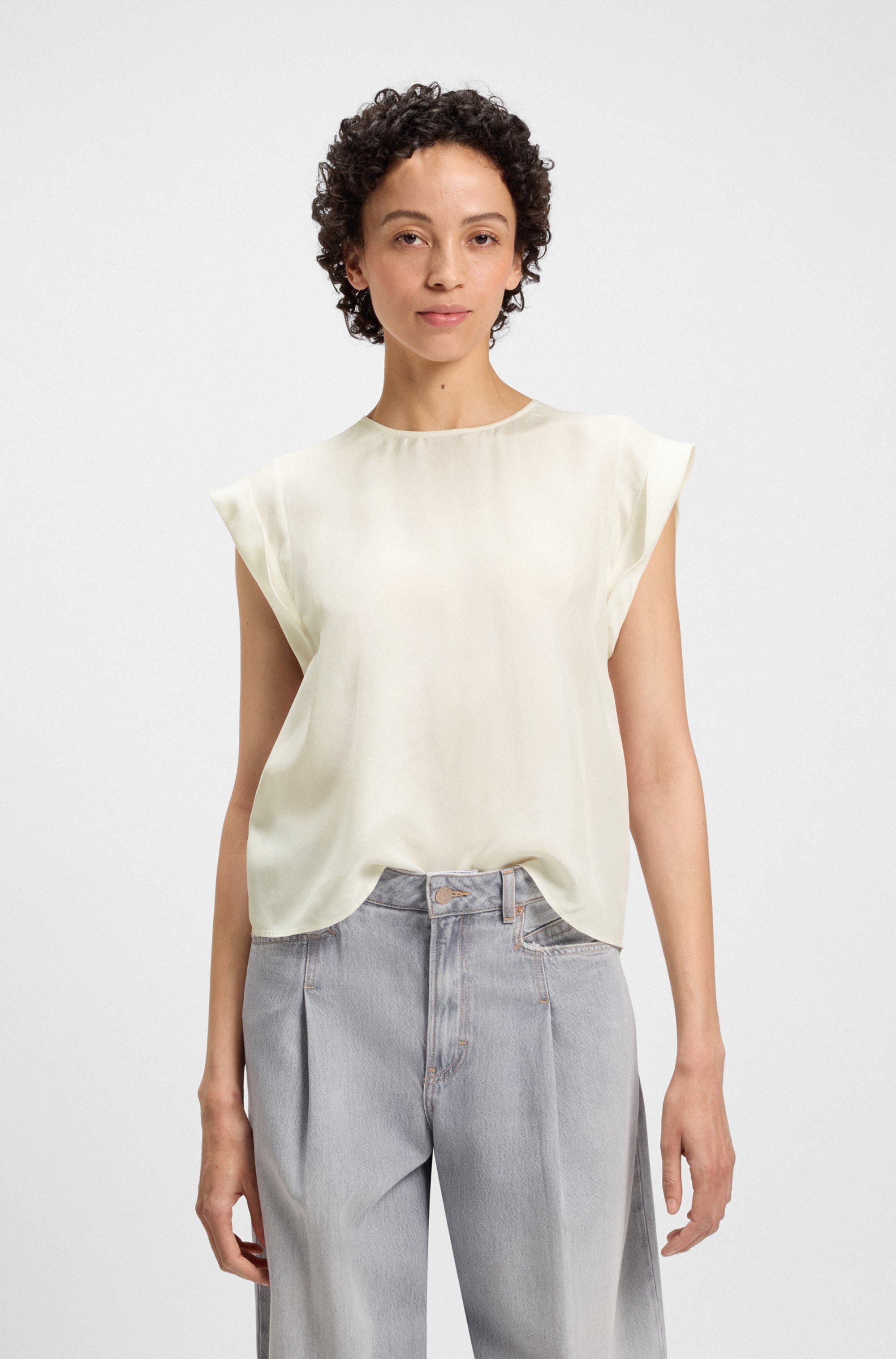 BOSS ORANGE Shirtbluse "Irnette Premium Damenmode", mit Ärmelaufschlag günstig online kaufen