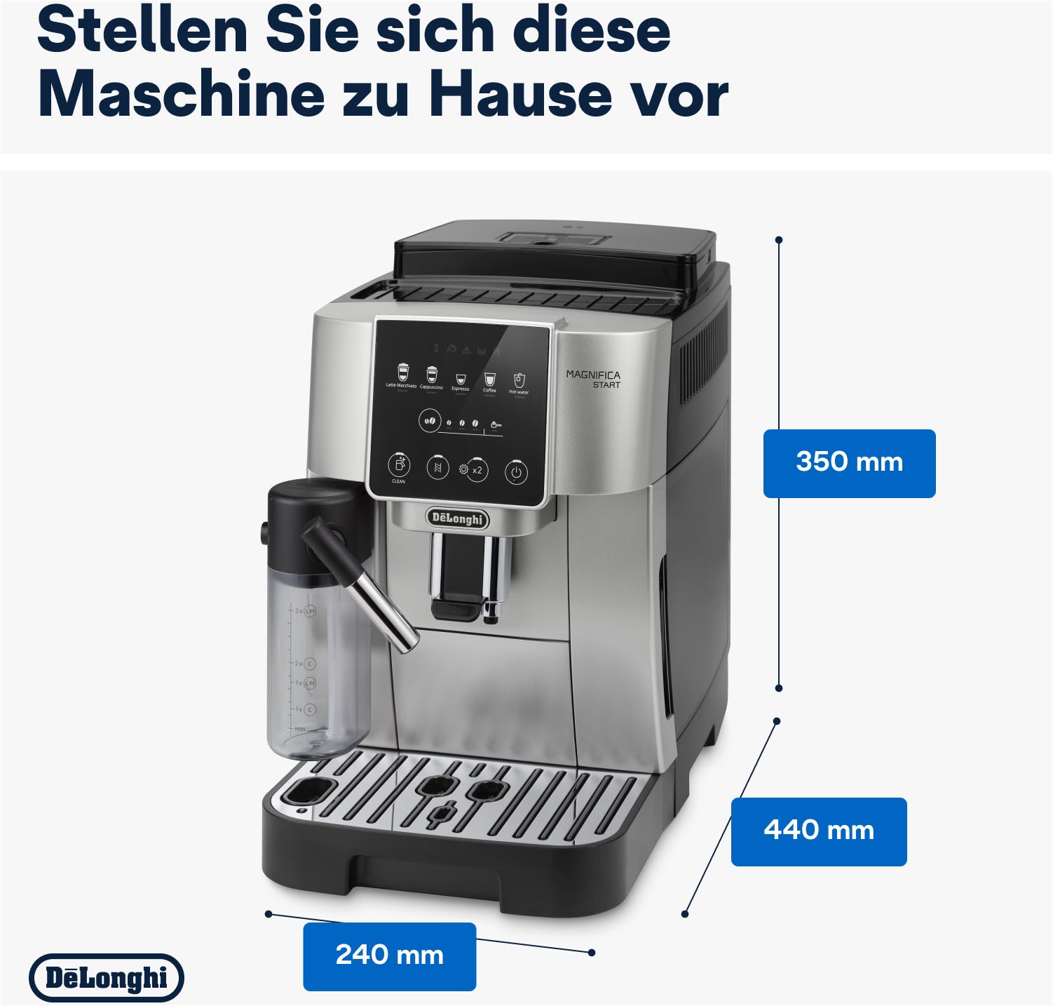 DeLonghi Kaffeevollautomat "Magnifica Start Milk ECAM220.80.SB - 5 Rezepte, günstig online kaufen