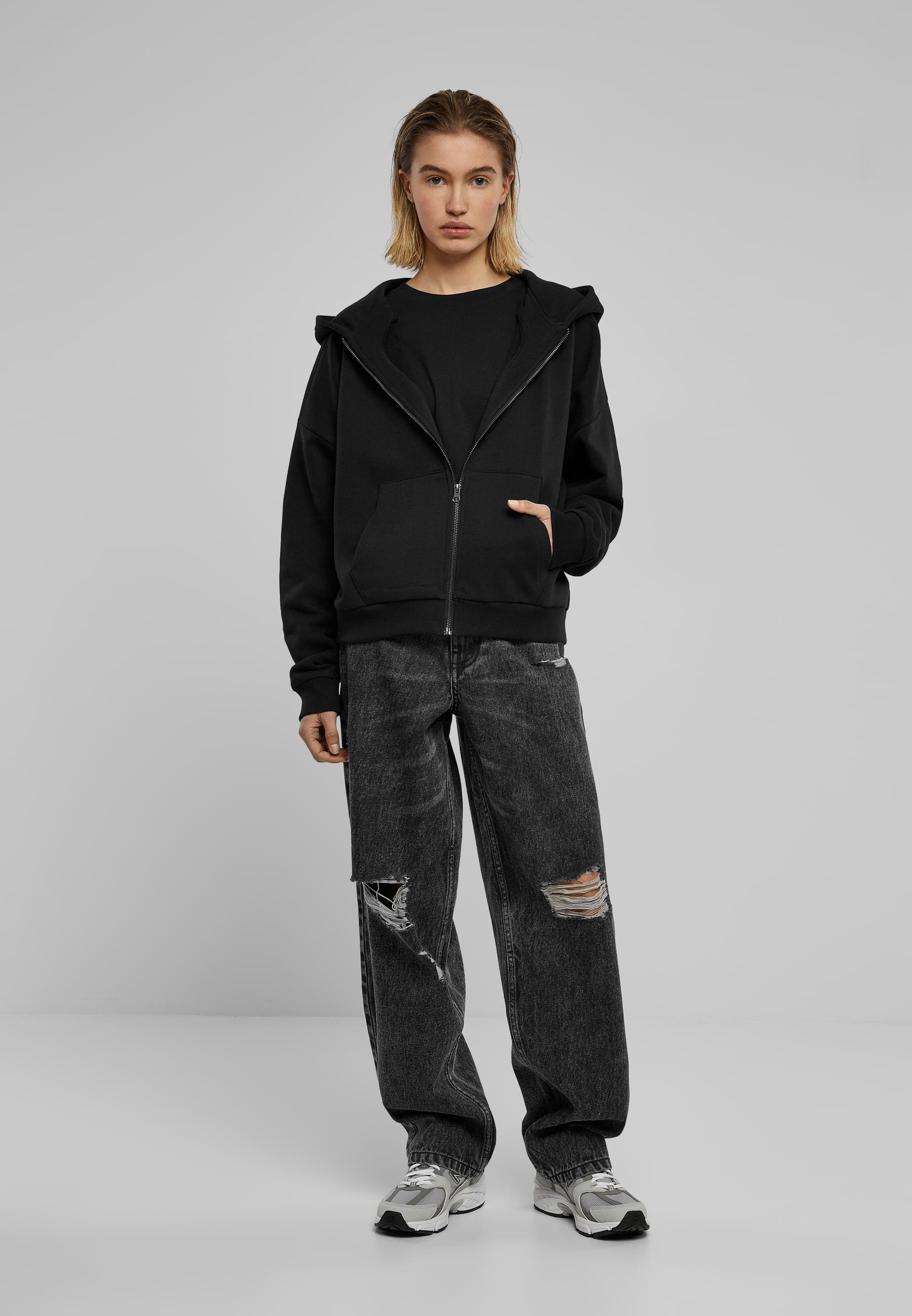 URBAN CLASSICS Sweatjacke »Urban Classics Damen Ladies Boxy Zip Hoody«