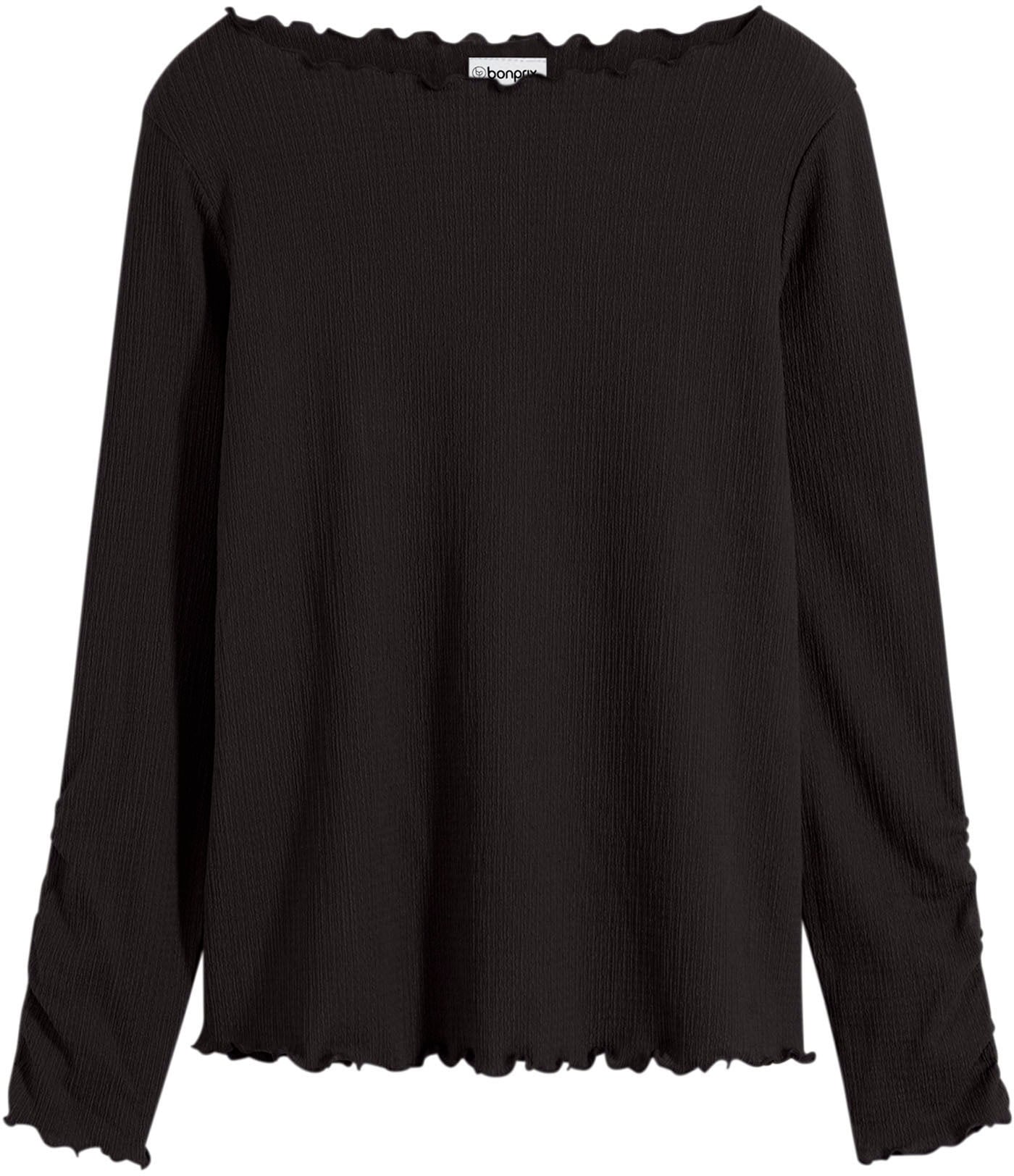bonprix Langarmshirt »Shirt« bequeme Passform, Strukturjersey-Material, unifarben