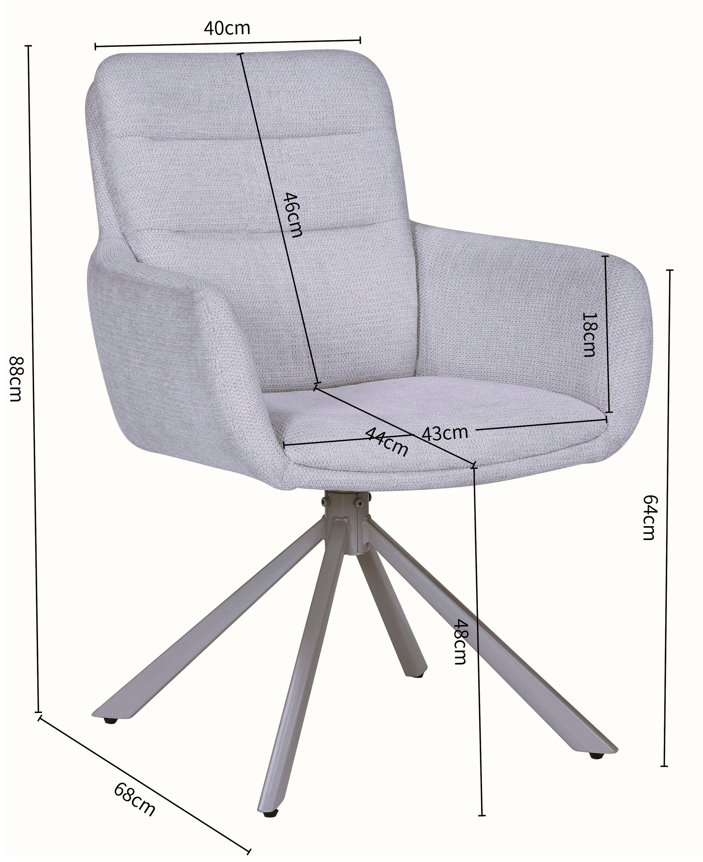 OTTO home Esszimmerstuhl »Asly« () 1 Stk.mit hochwertigem Webstoff, Holzgestell und 360°-Funktion