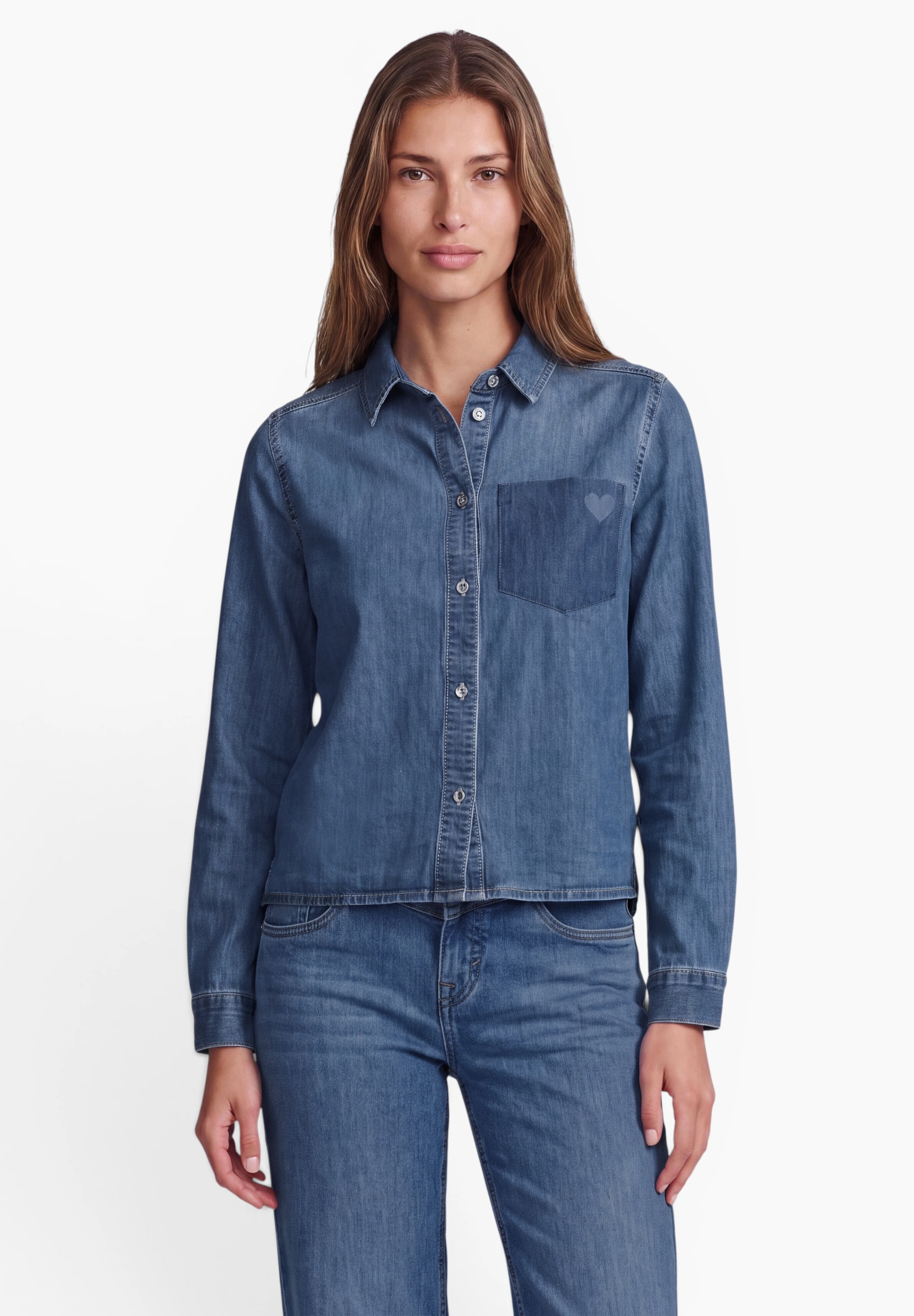 STREET ONE STUDIO Jeansbluse mit Brusttasche