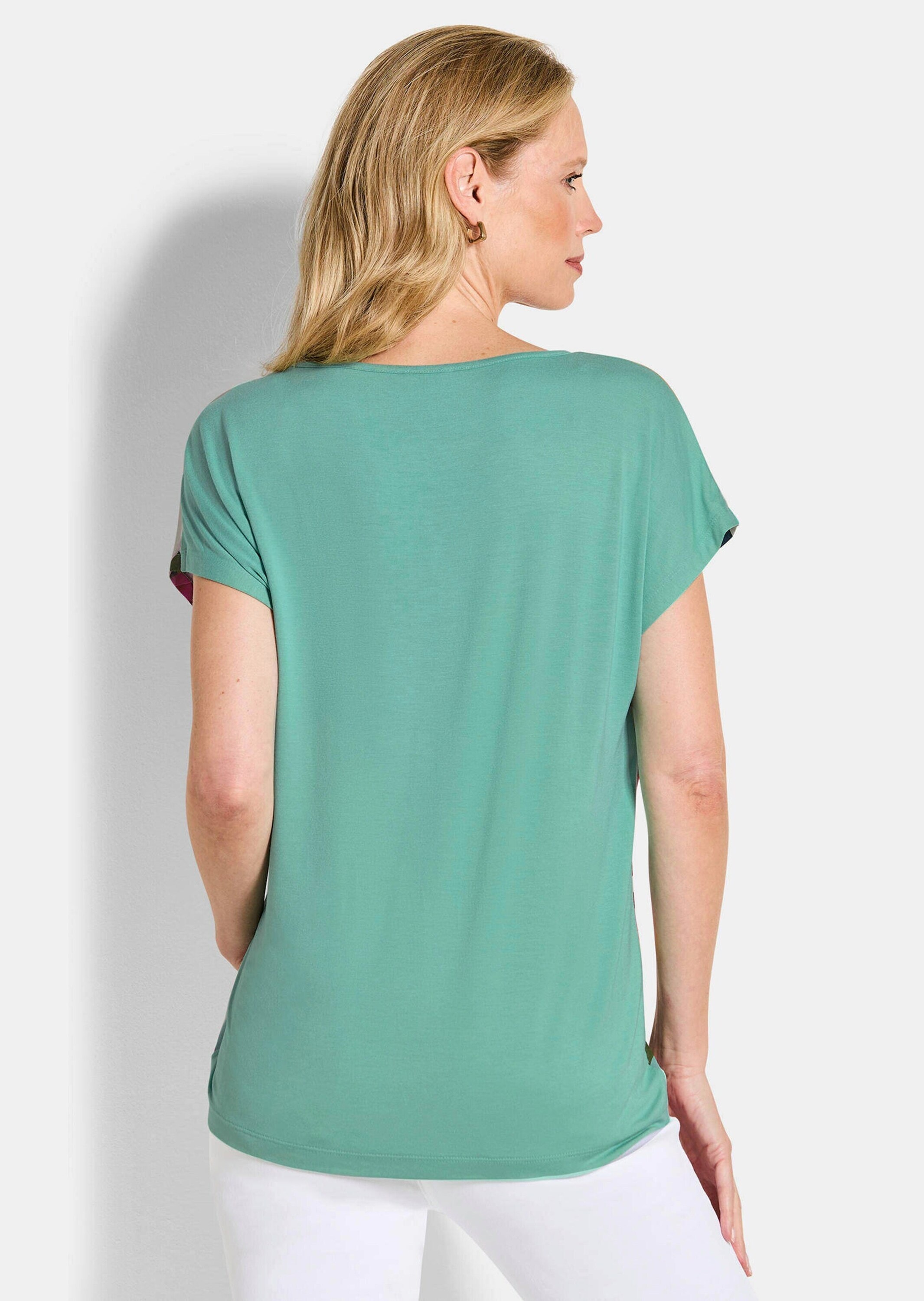 GOLDNER Schlupfbluse »Blusenshirt mit Streifen und Blumen«