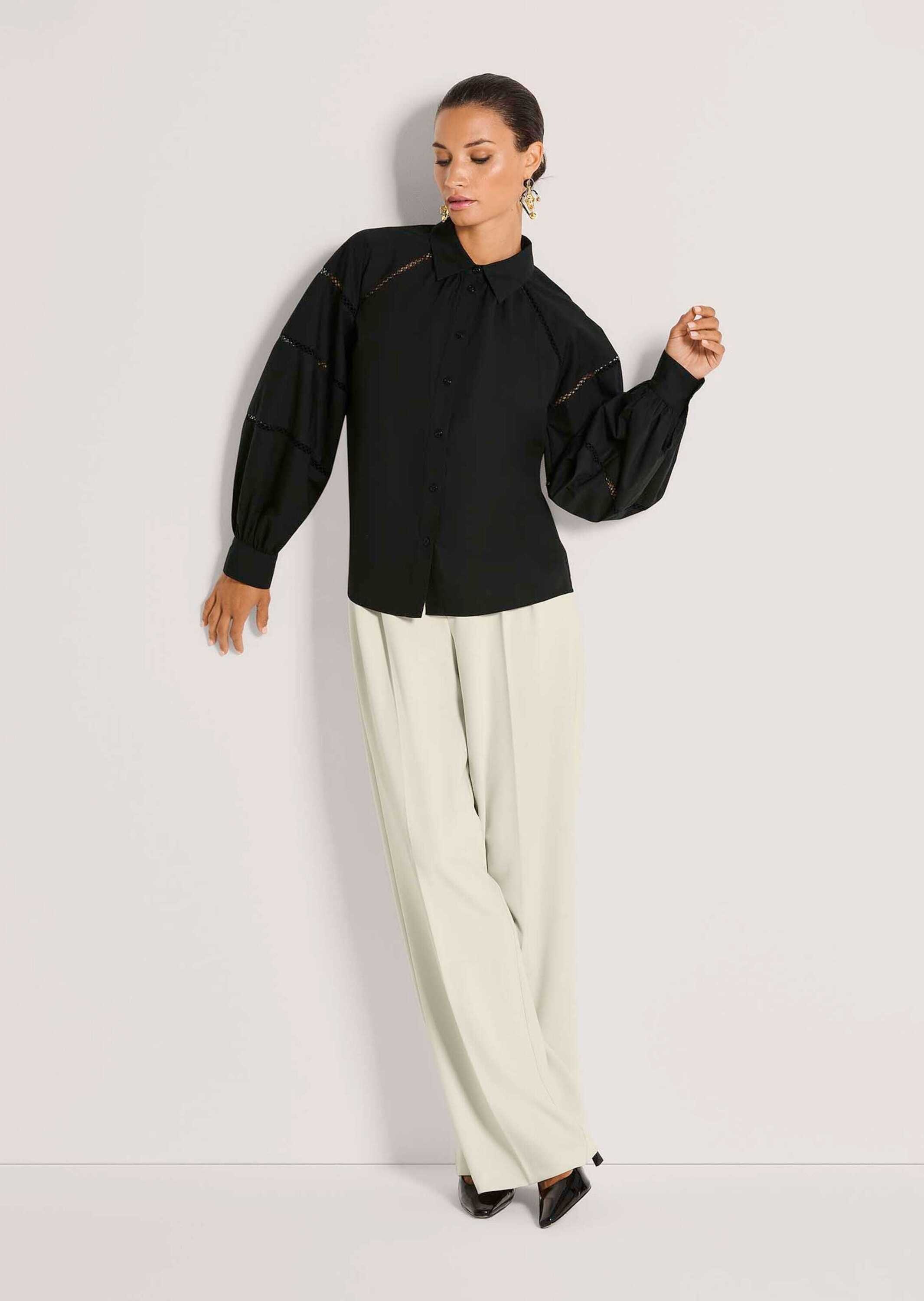 MADELEINE Hemdbluse "Hemdbluse Baumwollbluse mit Spitzendetails" Dünne Spit günstig online kaufen