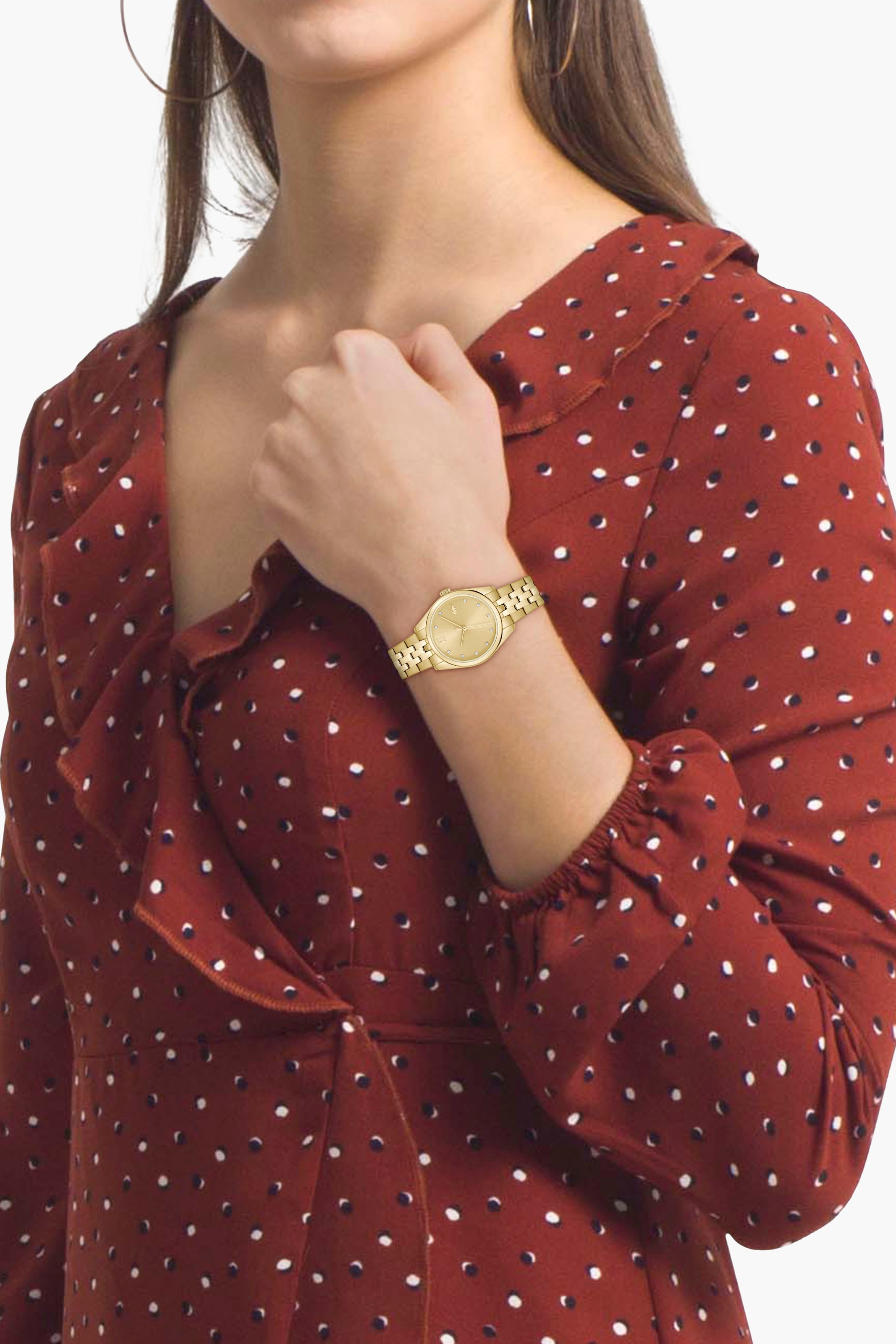 Lacoste Quarzuhr »TUILERIE«, Armbanduhr, Damenuhr, Glaskristalle, Edelstahlarmband, analog