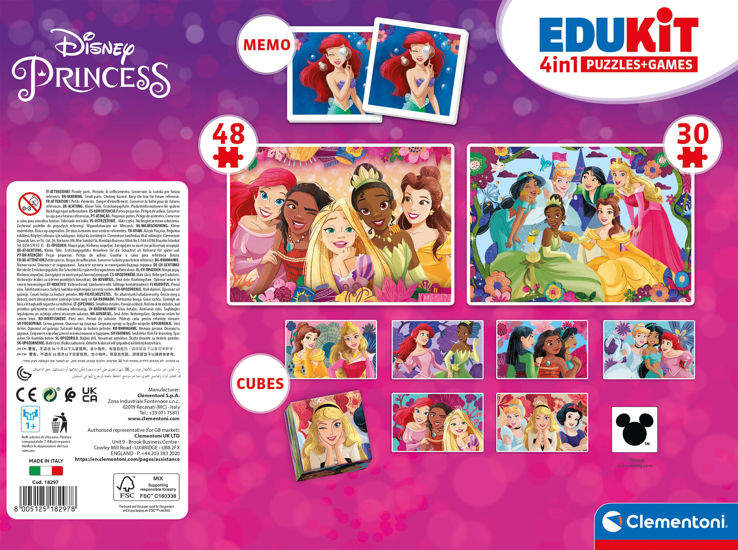 Clementoni® Puzzle »Edukit, 4n1, Disney Princess«, Made in Europe