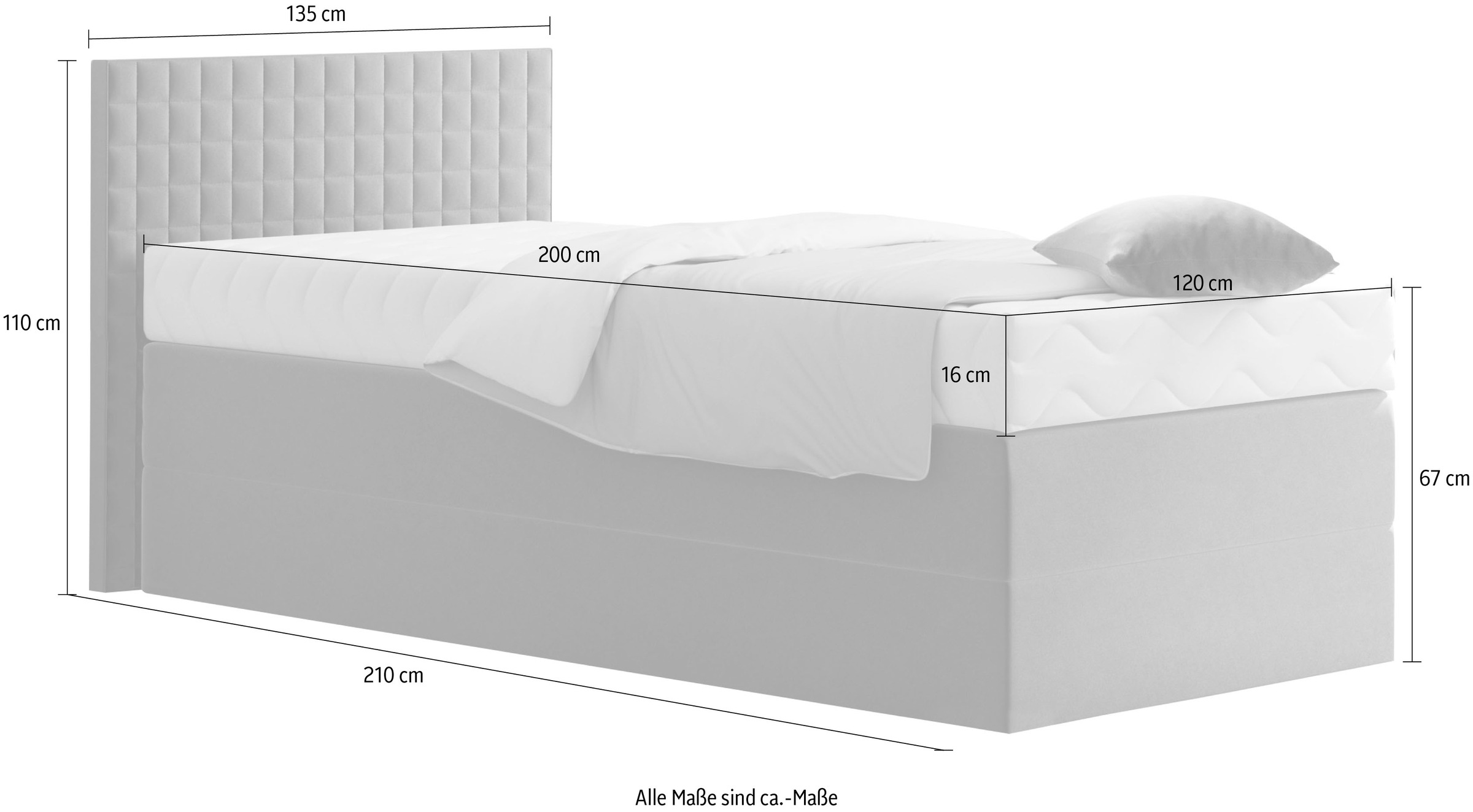 Westfalia Schlafkomfort Boxspringbett, mit Zierkissen, wahlweise mit Topper