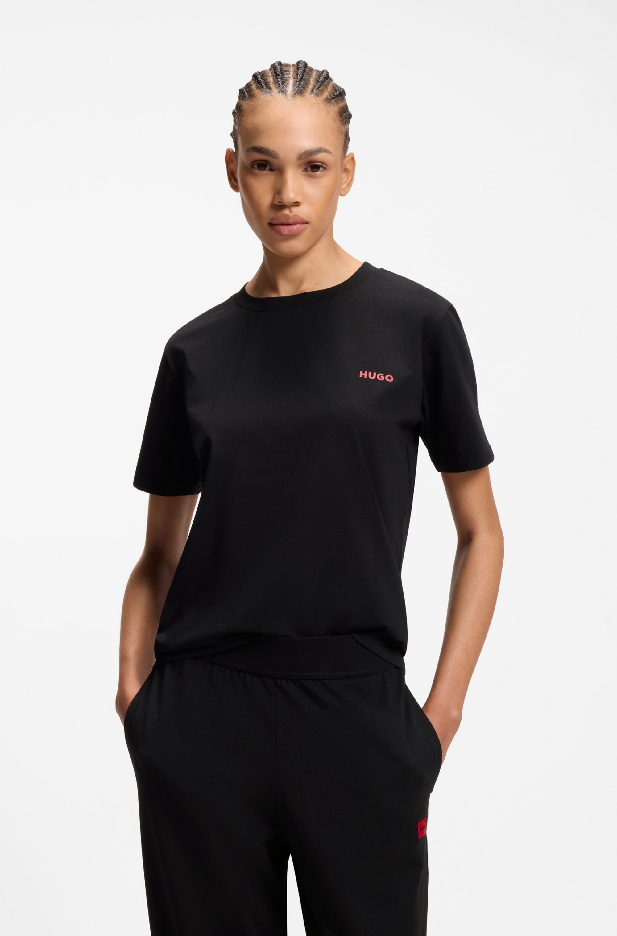 HUGO Underwear T-Shirt mit rundem Ausschnitt, regular fit, toniges Markenlo günstig online kaufen