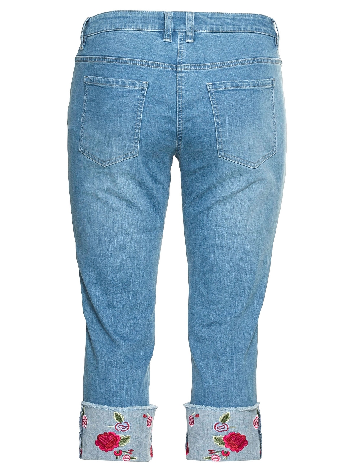 sheego by Joe Browns Stretch-Jeans Aufschlag BAUR 7/8-Länge, mit für Größen«, in | kaufen besticktem »Große