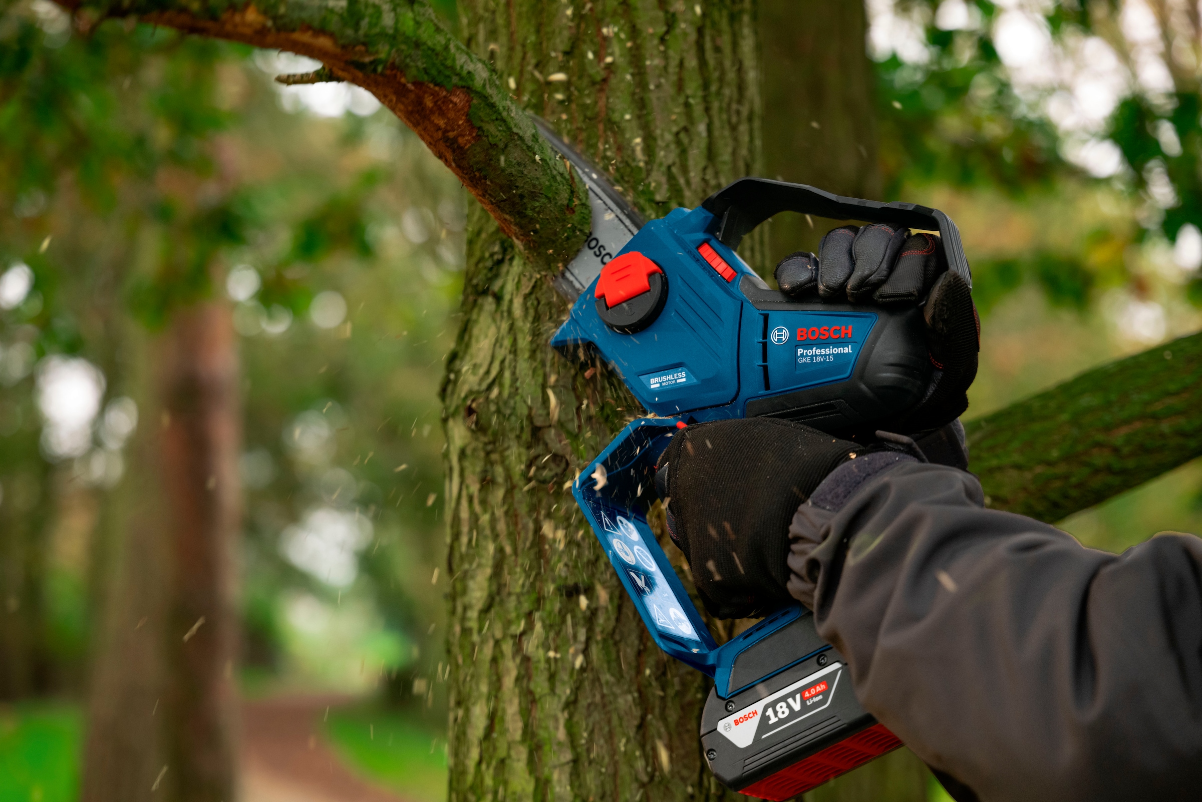 Bosch Professional Akku-Kettensäge »Mini » GKE 18V-15««, (BxLxH: 28x51x11 cm), ohne Akku, ohne Ladegerät