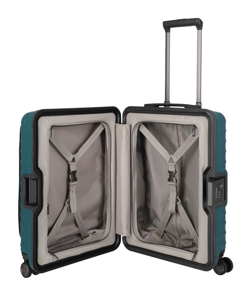 TITAN® Hartschalen-Trolley »LITRON Frame mit Vortasche, Safeplus-Verschluss«, 4 Rollen, Hartschalen-Koffer Made in Germany mit 10 Jahren Herstellergarantie