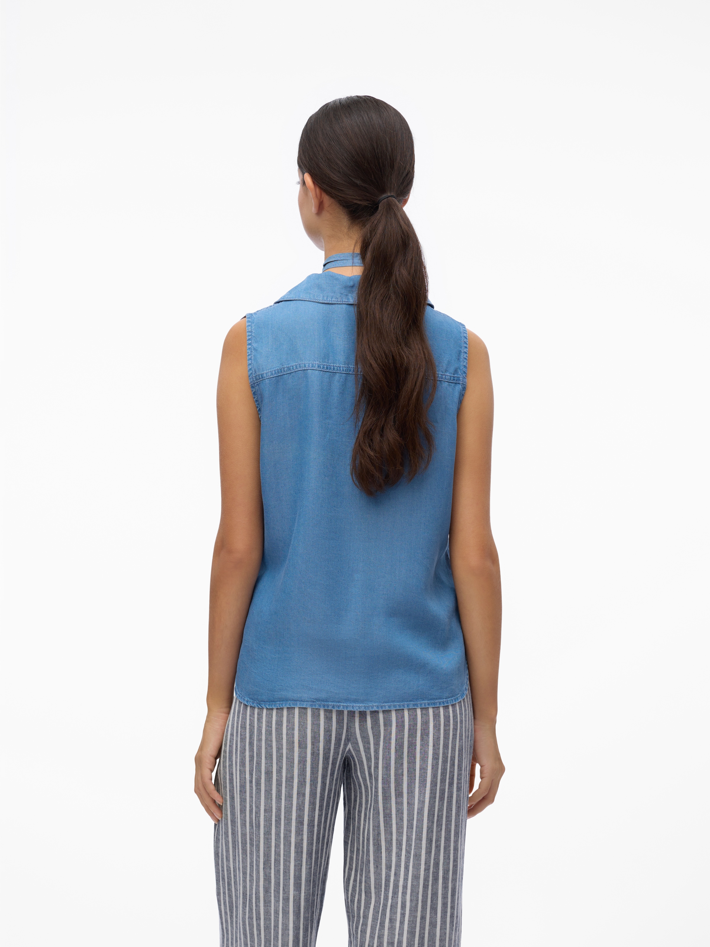 Vero Moda Shirttop »VMHARPER SL COLLAR SHORT TENCEL TOP GA« Viskose, regular fit