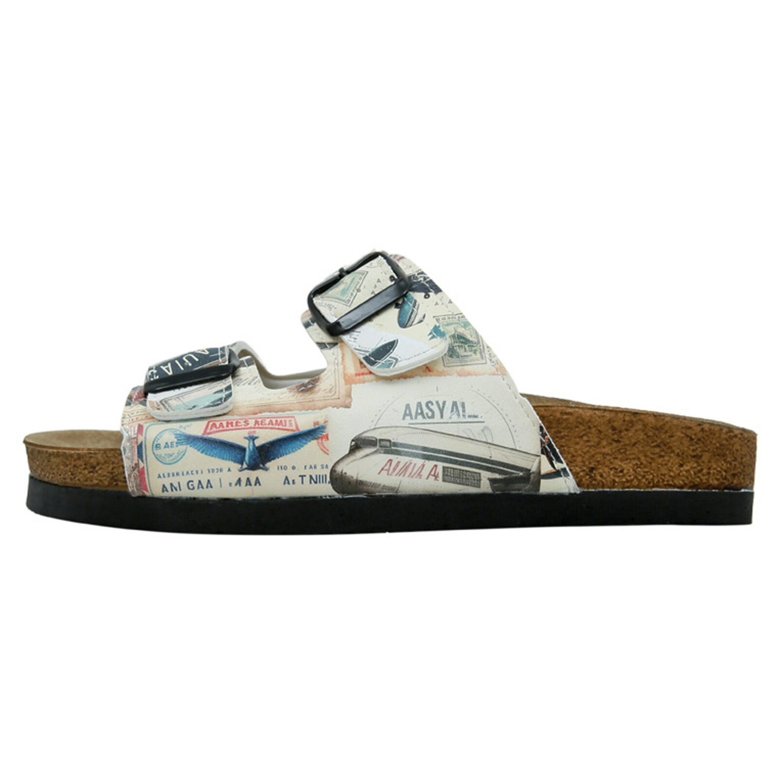 DOGO 1100000002199 "Stella Pantolette Aeroplanes Damen Sandalen, Stella Pantolette" Handgefertigt