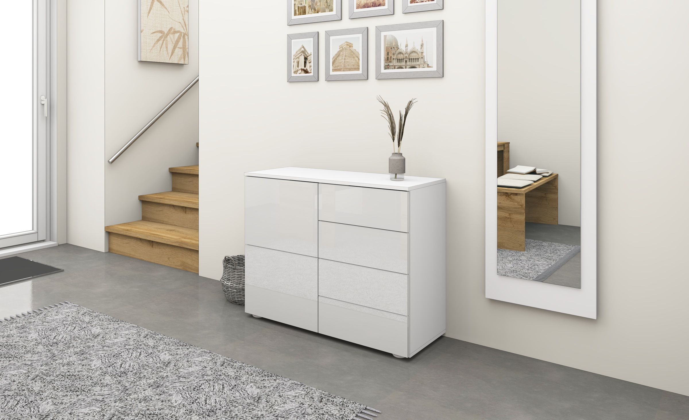 borchardt Möbel Kommode "Haama, modern, grifflos, Metallfüße, praktisch, 2 günstig online kaufen