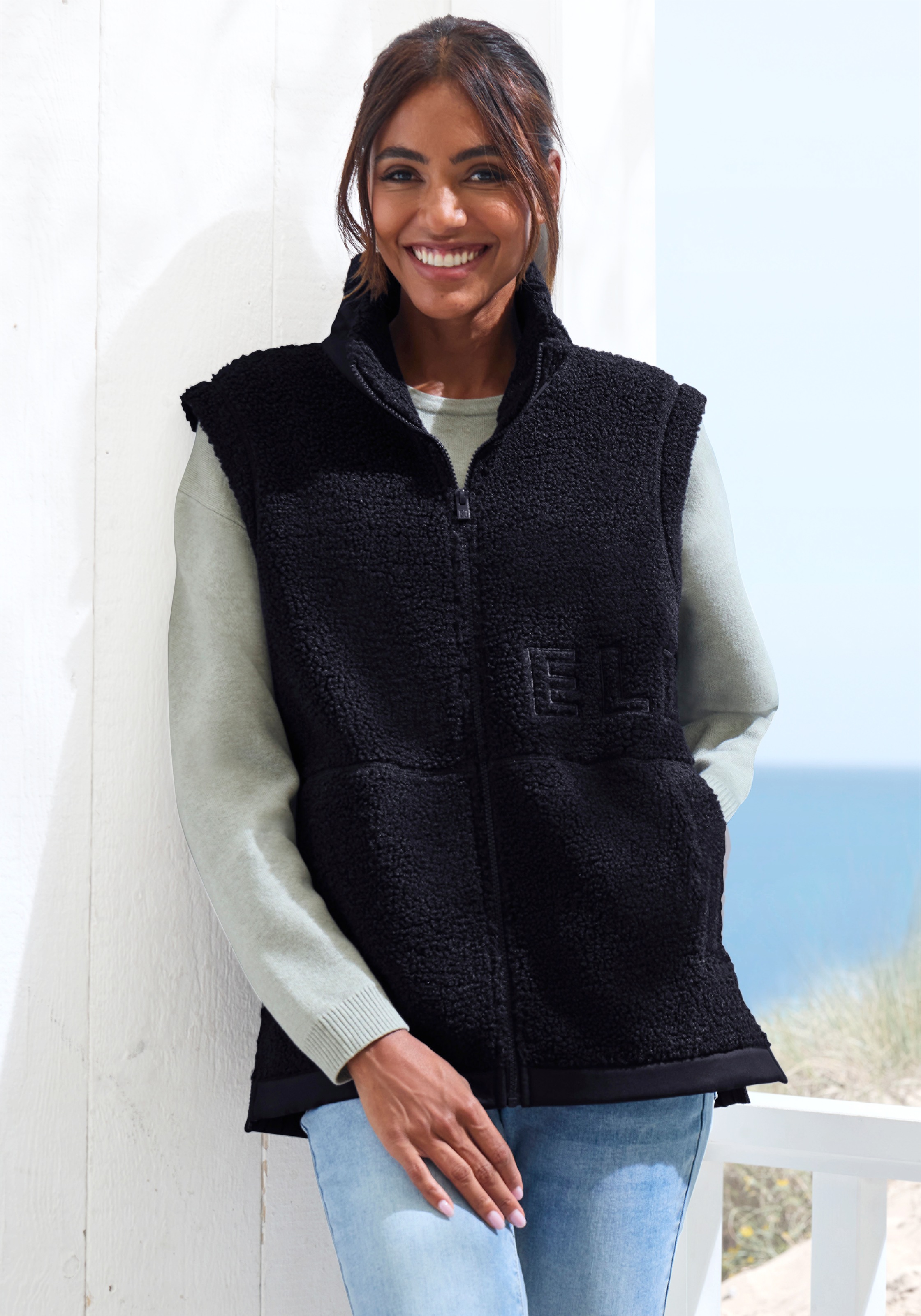 Elbsand mit seitlichen Reißverschlüssen und hohen Kragen günstig online kaufen