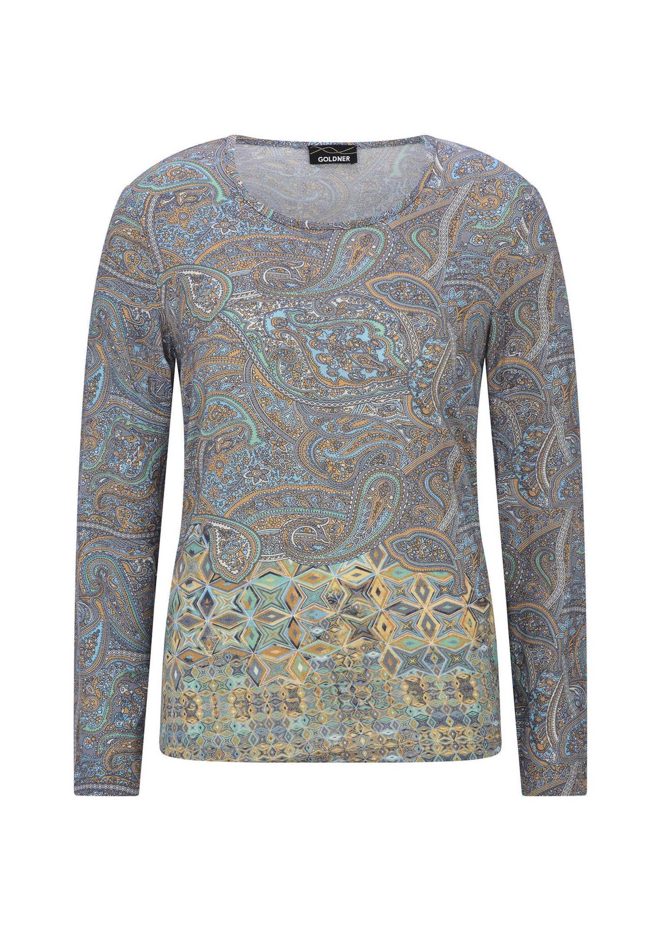 GOLDNER Langarmshirt "Jerseyshirt mit Paisley-Druck" stretchbequmer Jersey