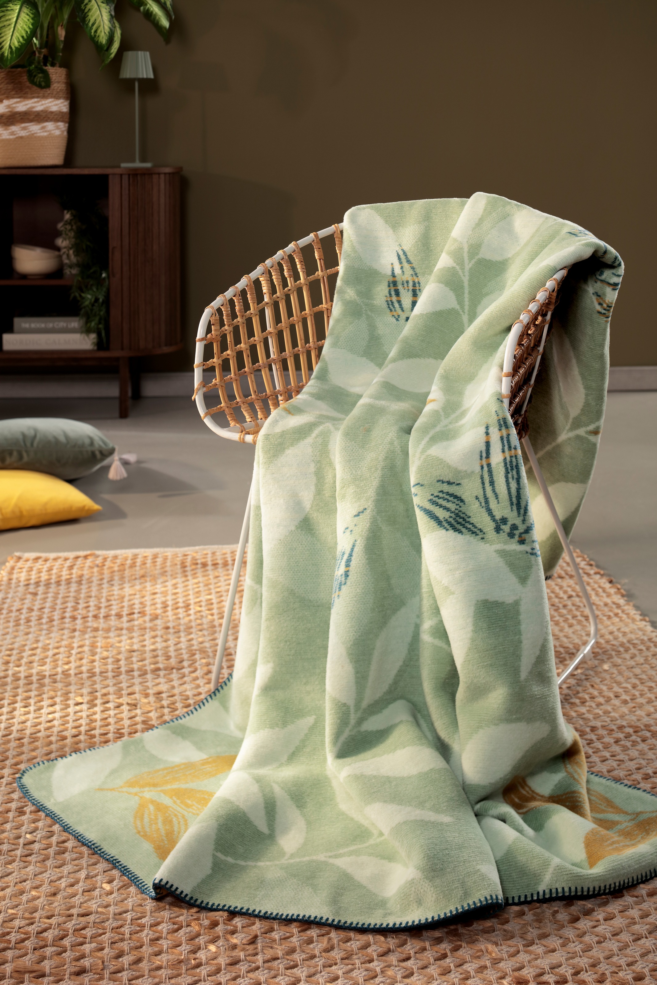 Biederlack Wohndecke »Wohndecke Greenery«, im floralen Design