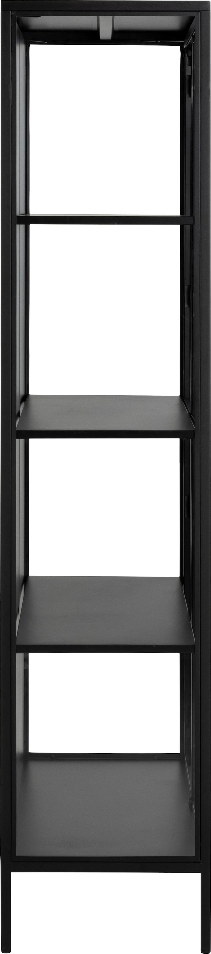 andas Vitrine »New Fächern, BAUR kaufen | York«, 180cm schwarzes Glastüren 4 Höhe und mit Metall