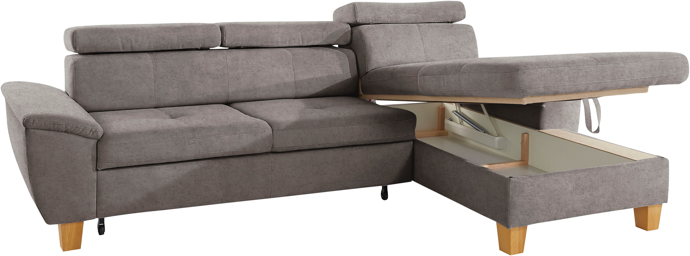 exxpo - sofa fashion Ecksofa »Enya, aufwendige Detailverarbeitung, hoher Sitzkomfort, bequem, L-Form«, inkl. Kopfteilverstellung, wahlweise mit Bettfunktion und Bettkasten