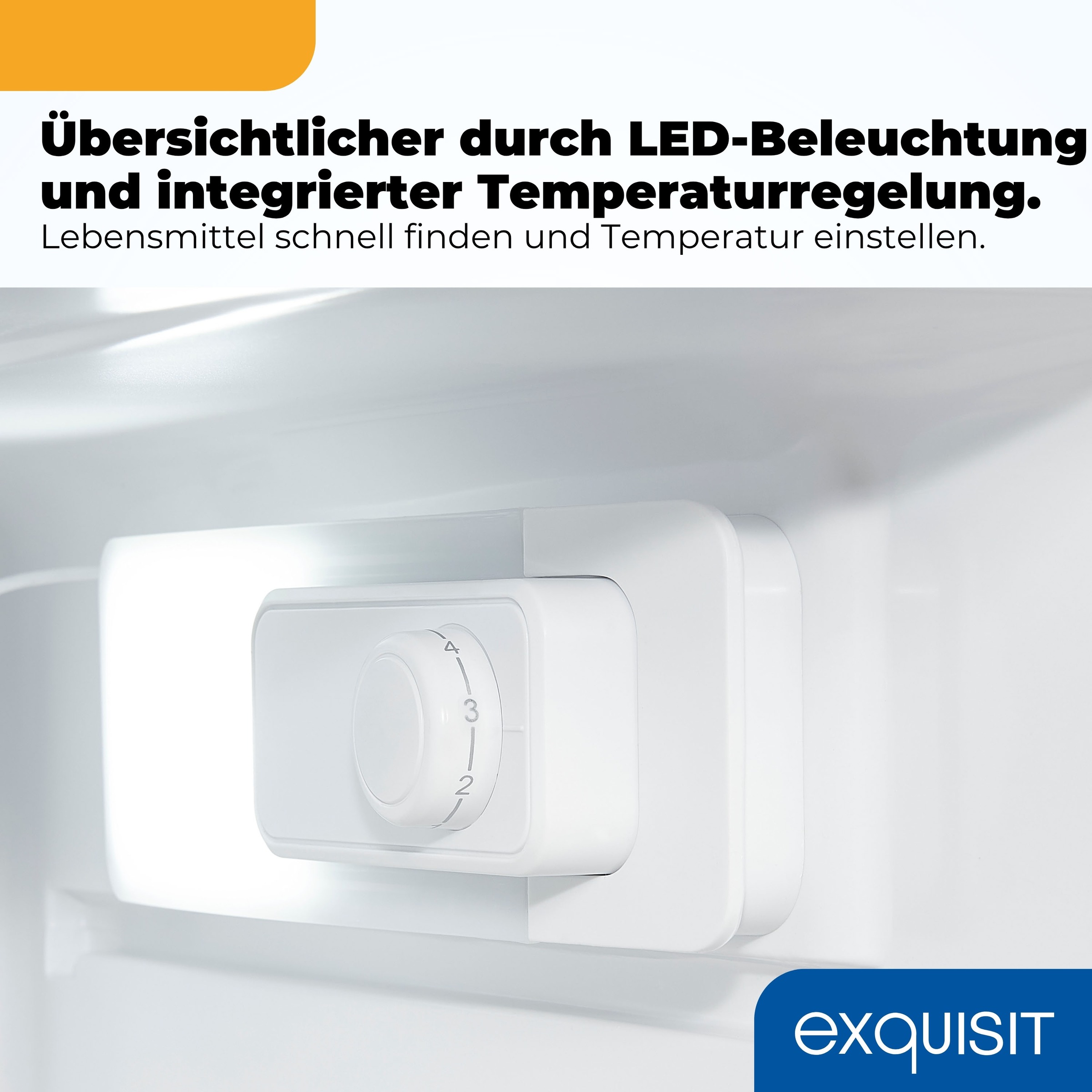 exquisit Kühlschrank »KS16-V-040C inoxlook« 85 cm hoch 55 cm breit Helles LED-Licht für optimale Innenraumbeleuchtung