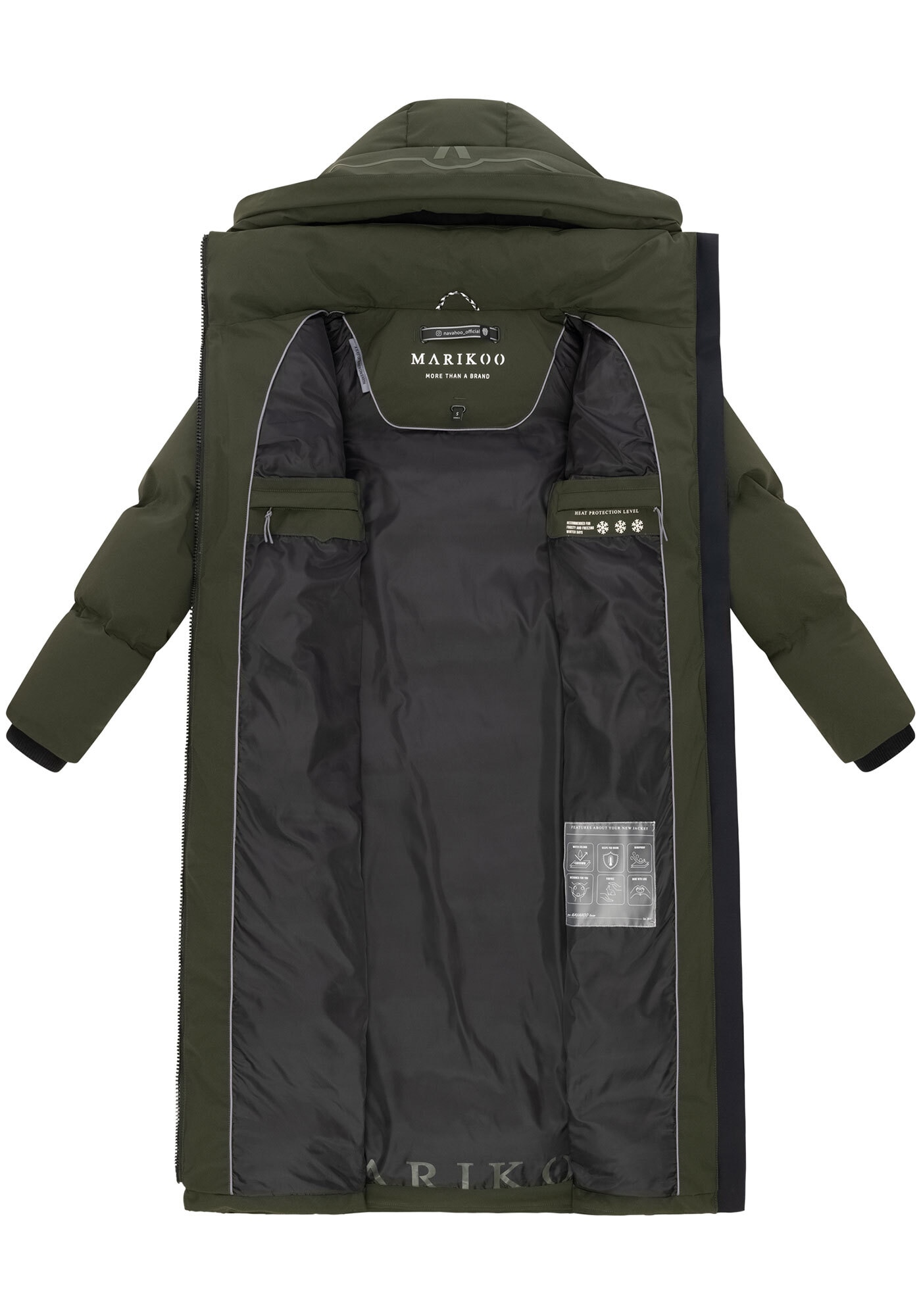 Marikoo Winterjacke »Tikoraa«, mit geschweißten Nähten und luxuriöser Kapuze