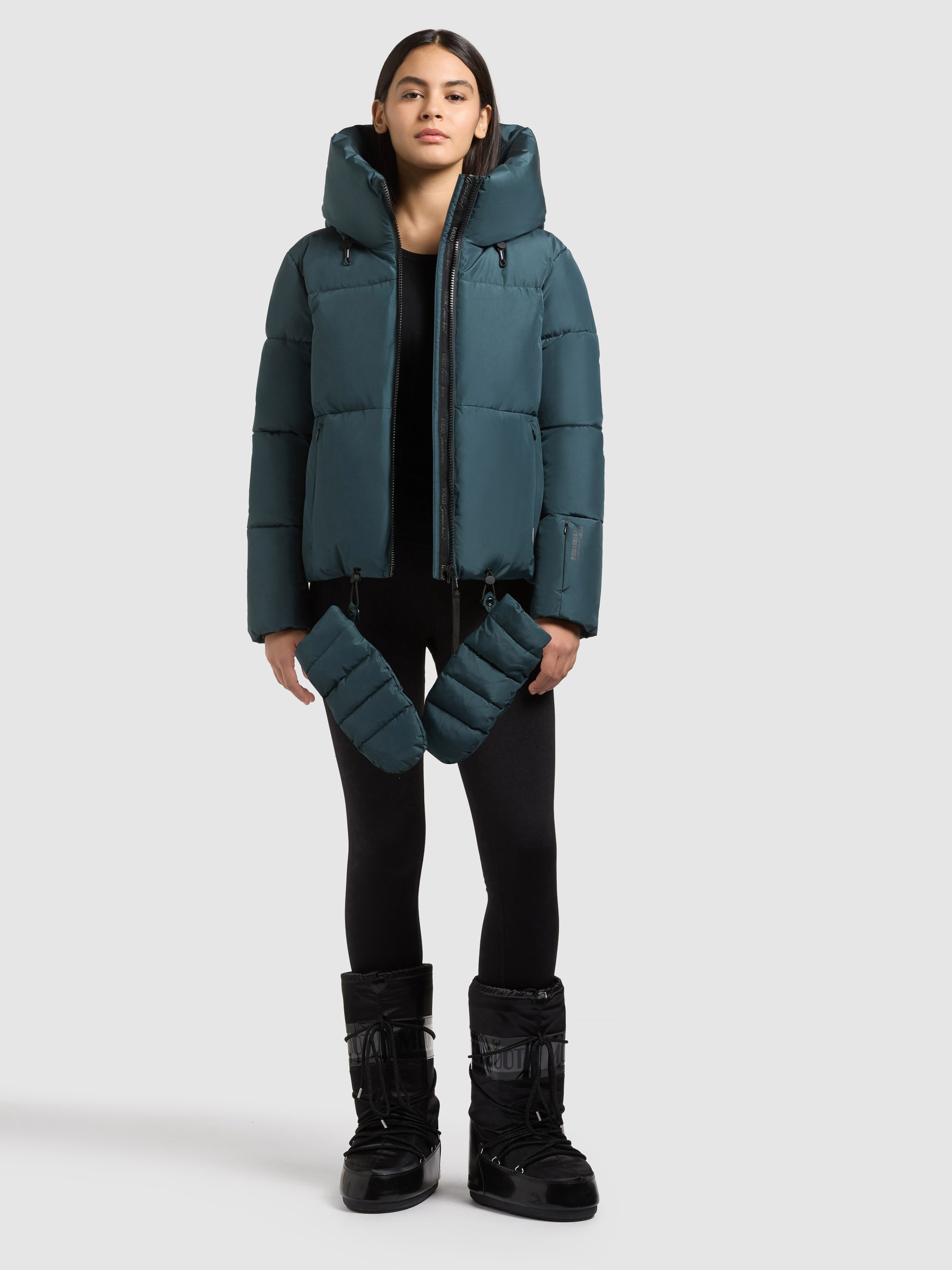 khujo Steppjacke »AUDREY2 WITH GLOVES« mit Kapuze