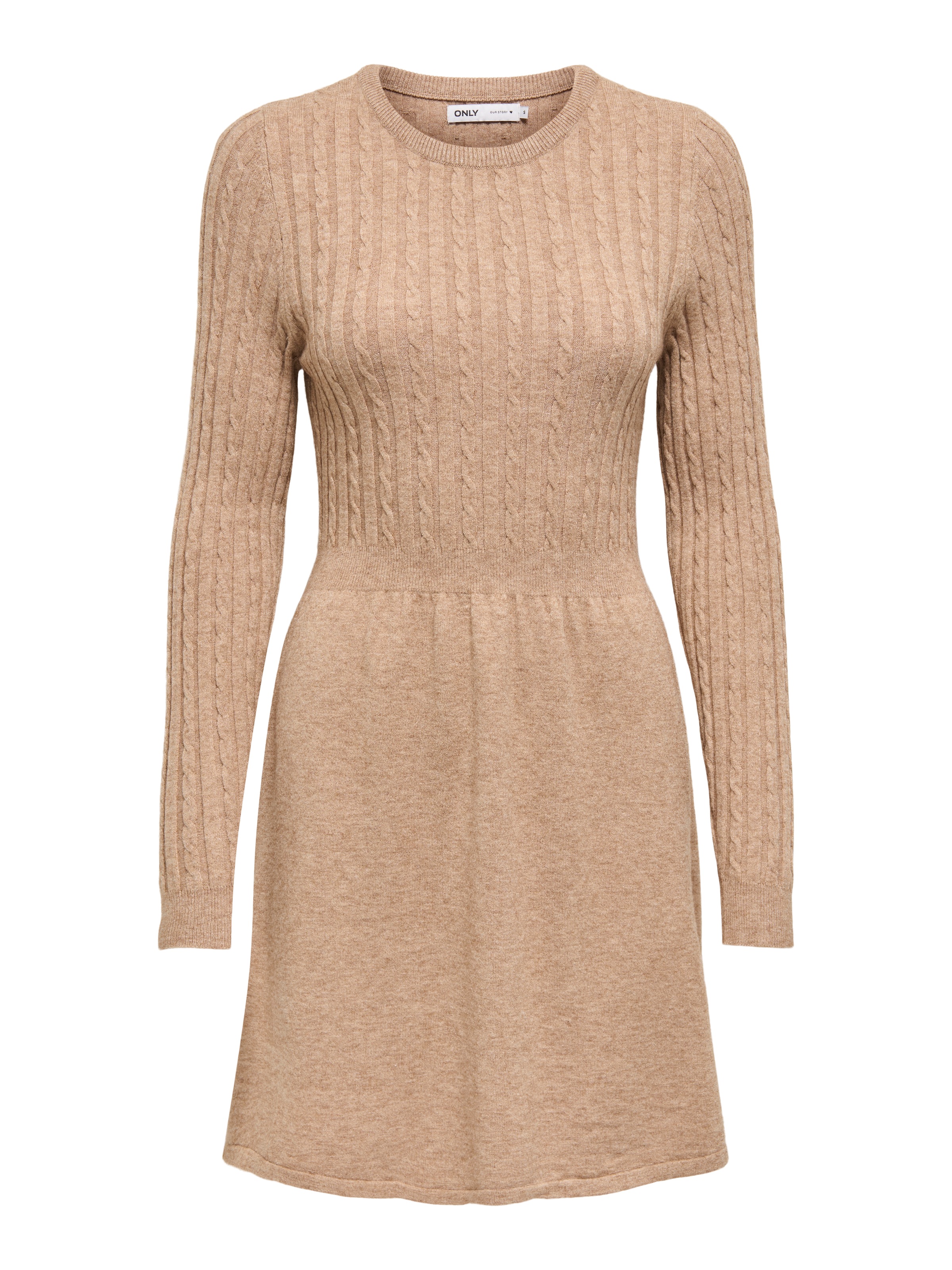 ONLY Strickkleid "ONLFIA LS CABLE DRESS KNT", tailliert und mit dezentem Zo günstig online kaufen