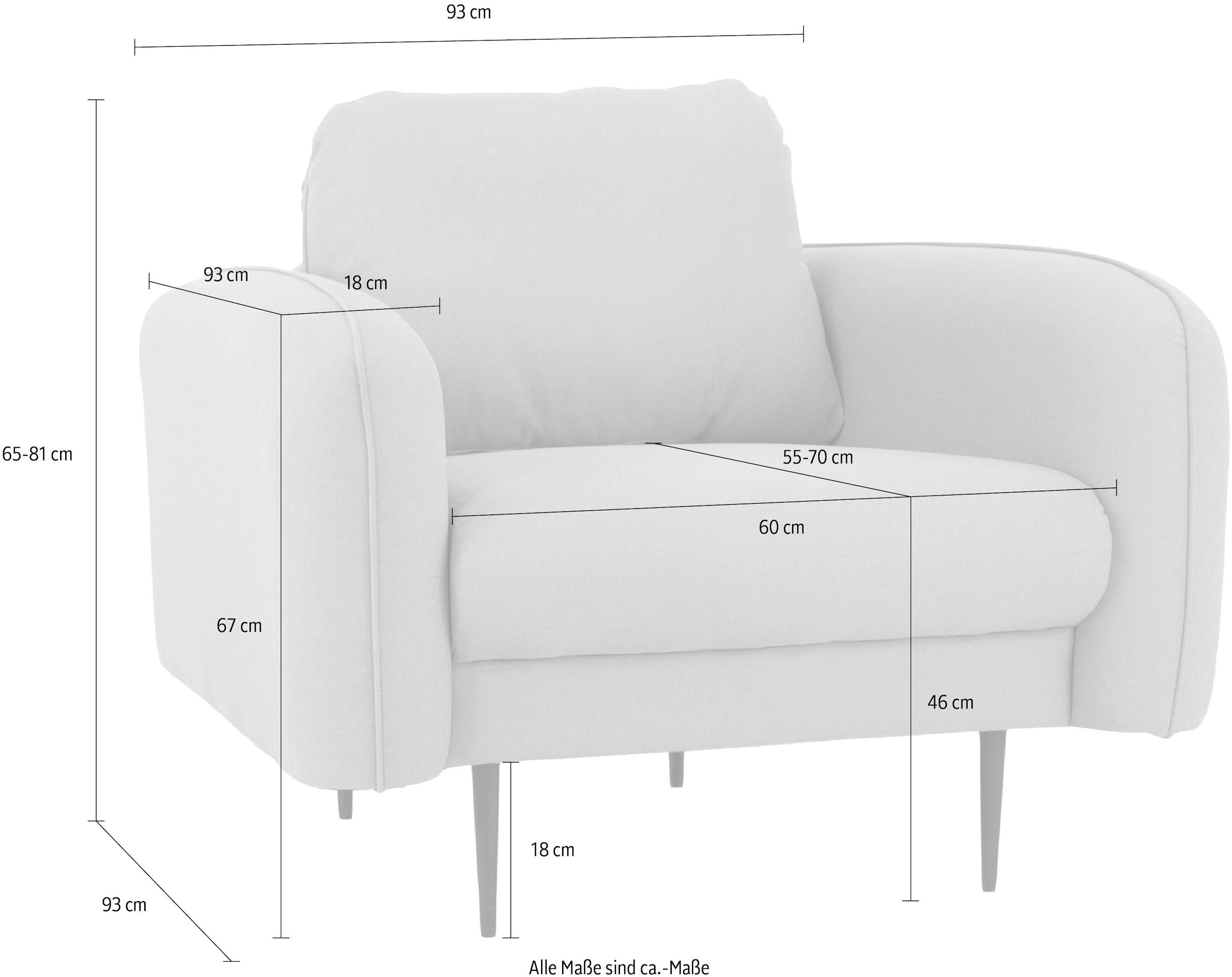 Home affaire Sessel »Skidi« mit losem Rückenkissen und Keder oben auf der Armlehne