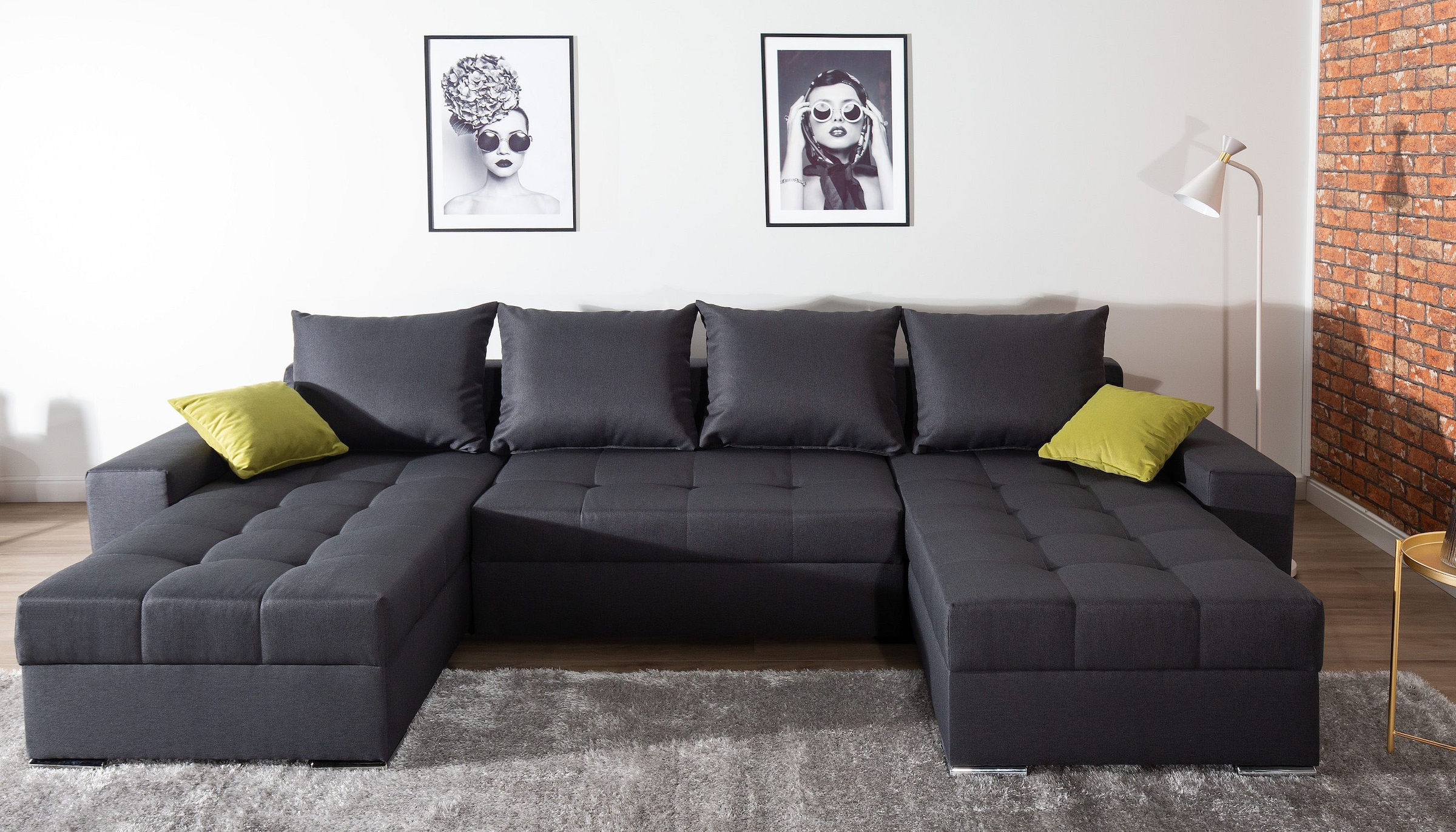 COLLECTION AB Wohnlandschaft "XL-Josy U-Form, Breite 313 cm, Flachgewebe, S günstig online kaufen