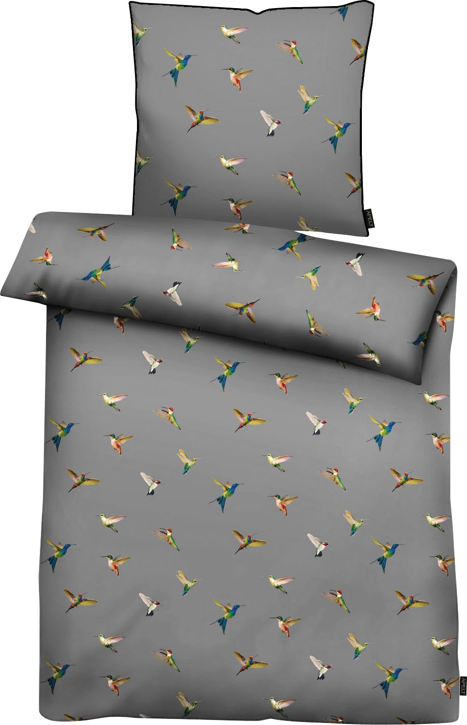 APELT Bettwäsche "Kolibri" 2 Stk. tlg. stylische bunte Vögel günstig online kaufen