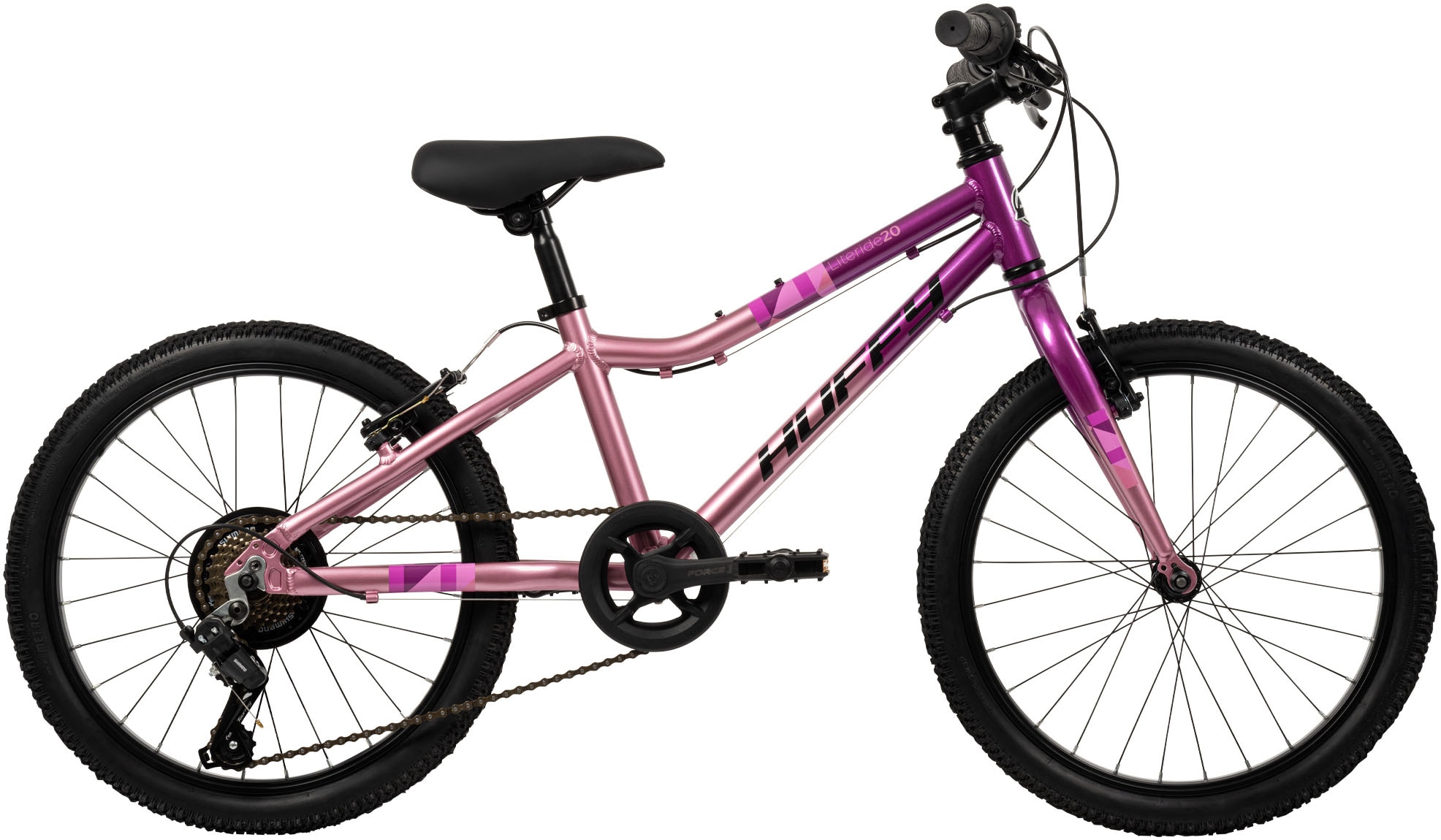 HUFFY Mountainbike "20-Zoll Literide Junior 7-Gang Fahrrad", 28cm, 20 Zoll (50,80cm) hinten: 20 Zoll (50,80cm)weiß, neutral, Fahrräder