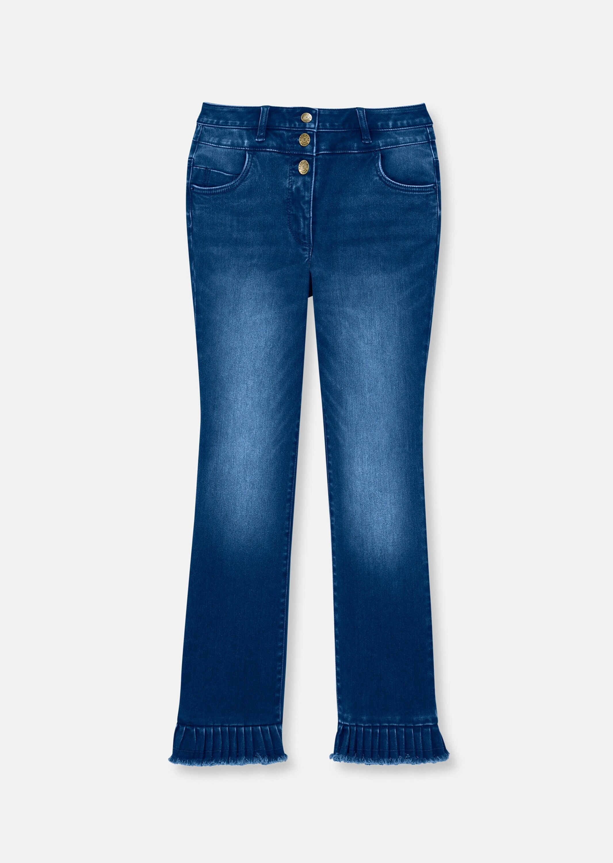 MADELEINE Regular-fit-Jeans "Jeans Jeans mit Plissee-Saum" günstig online kaufen