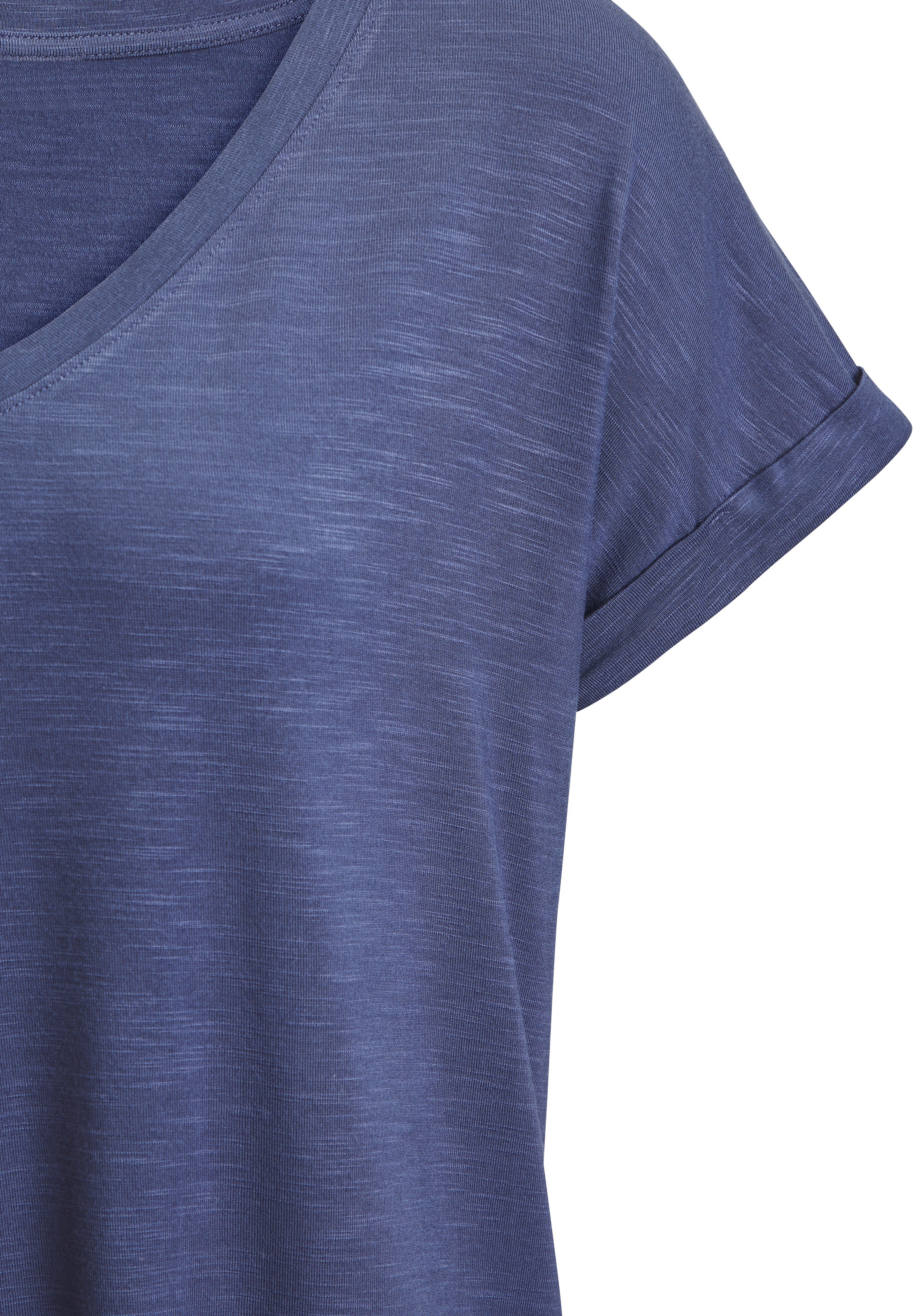 Beachtime V-Shirt »mit fixiertem Ärmelumschlag« 2 aus elastischer Viskose-Qualität