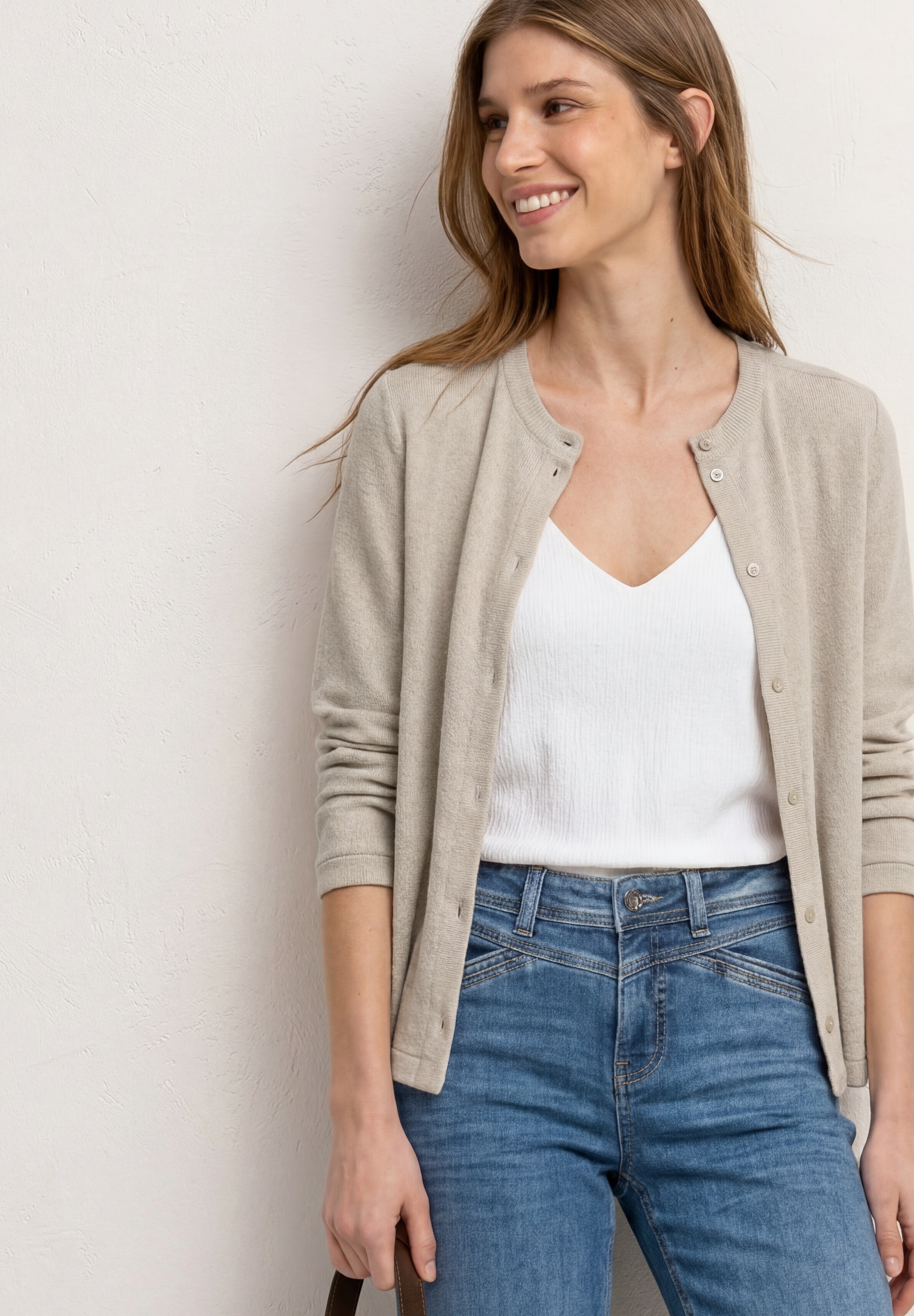 STREET ONE Cardigan 3/4-Arm und in Strick-Optik