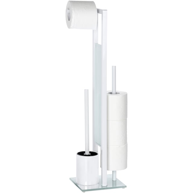 WENKO WC-Garnitur »Rivalta«, aus Sicherheitsglas-Kunststoff, integrierter  Toilettenpapierhalter und WC-Bürstenhalter bestellen | BAUR