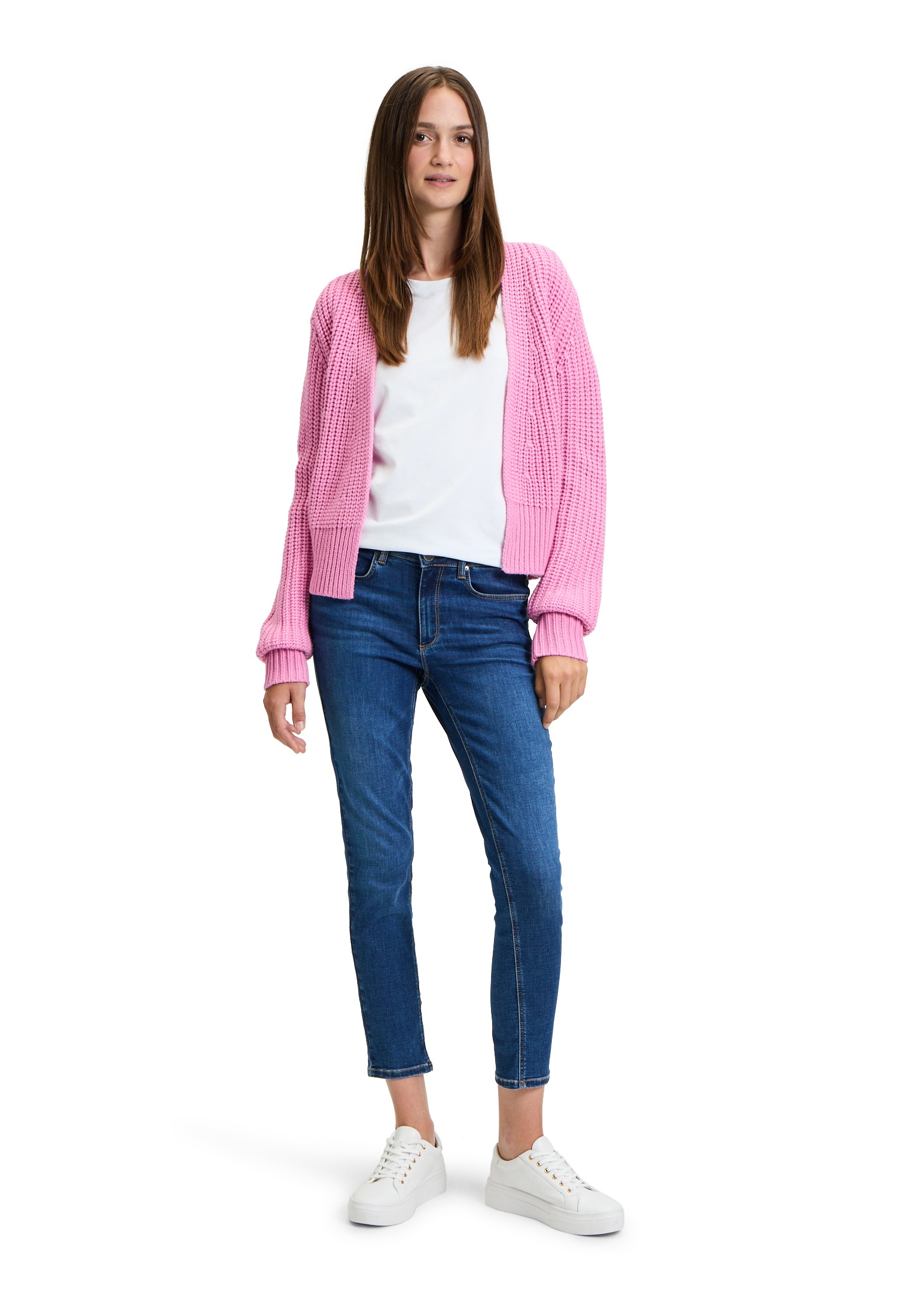 Betty&Co Strickjacke »Betty & Co Damen Grobstrickjacke ohne Verschluss«, Rippbündchen