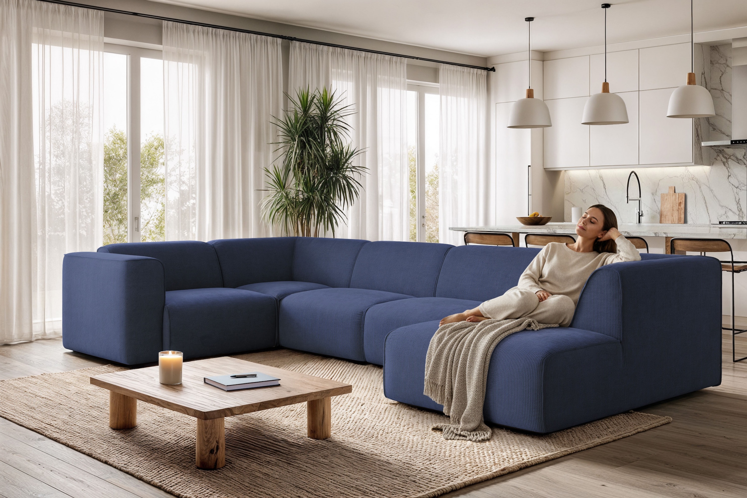 OTTO home Wohnlandschaft "Merid U-Form, B: 367 cm" als Modul oder separat v günstig online kaufen