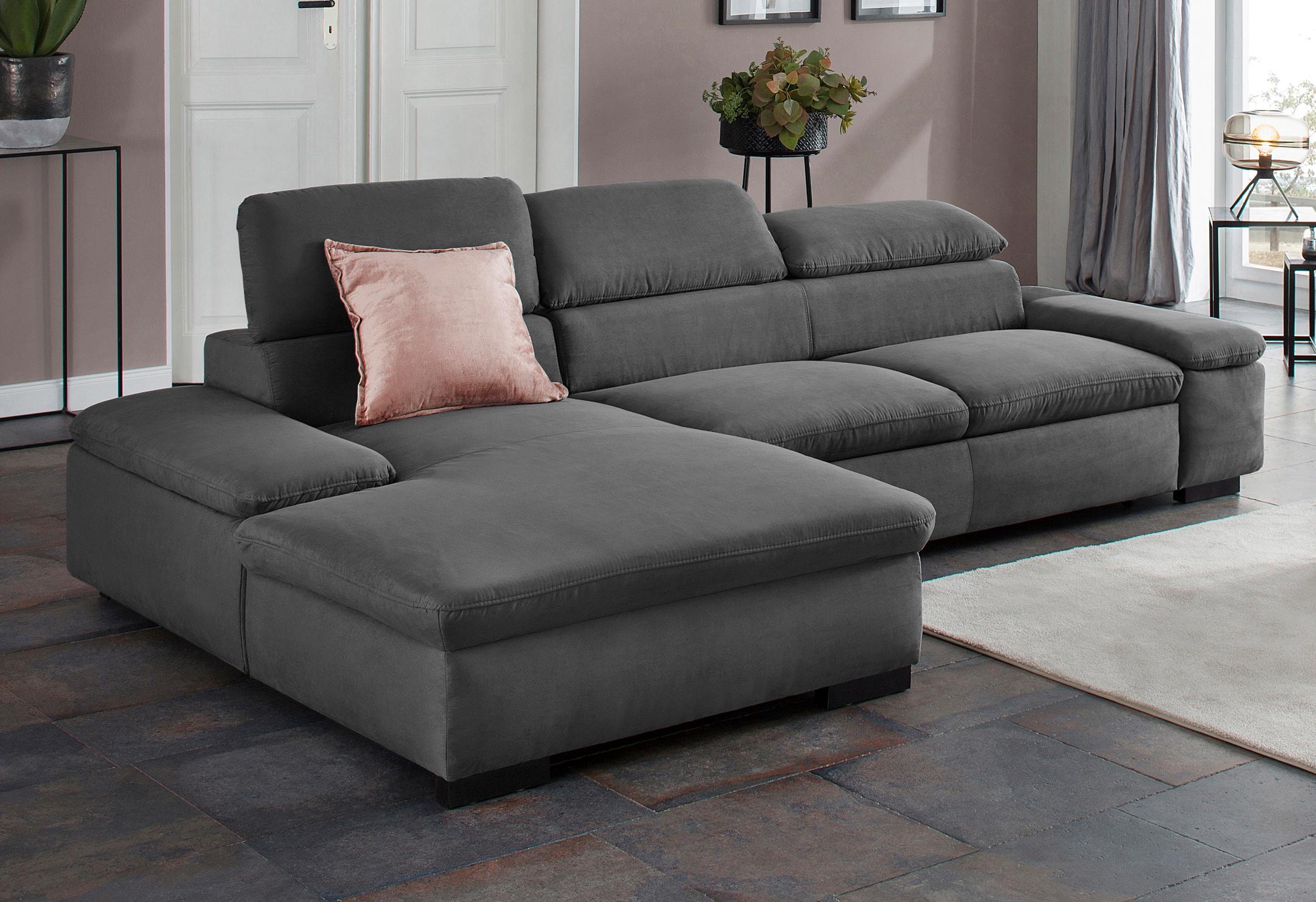 OTTO home Ecksofa "Alberto L-Form" mit Kopfteilverstellung, wahlweise mit Schlaffunktion