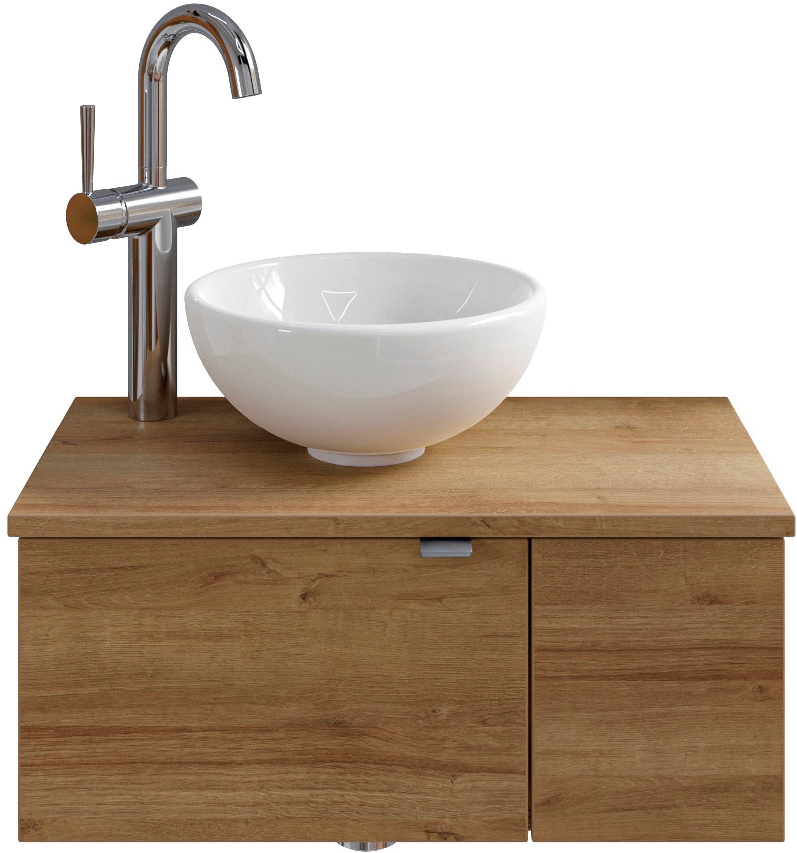 Saphir Badmöbel-Set »Serie 6915«, (4 St.), Gäste-Bad, 70 cm breit, mit LED-Spiegel, offenem Fach und 2 Türen