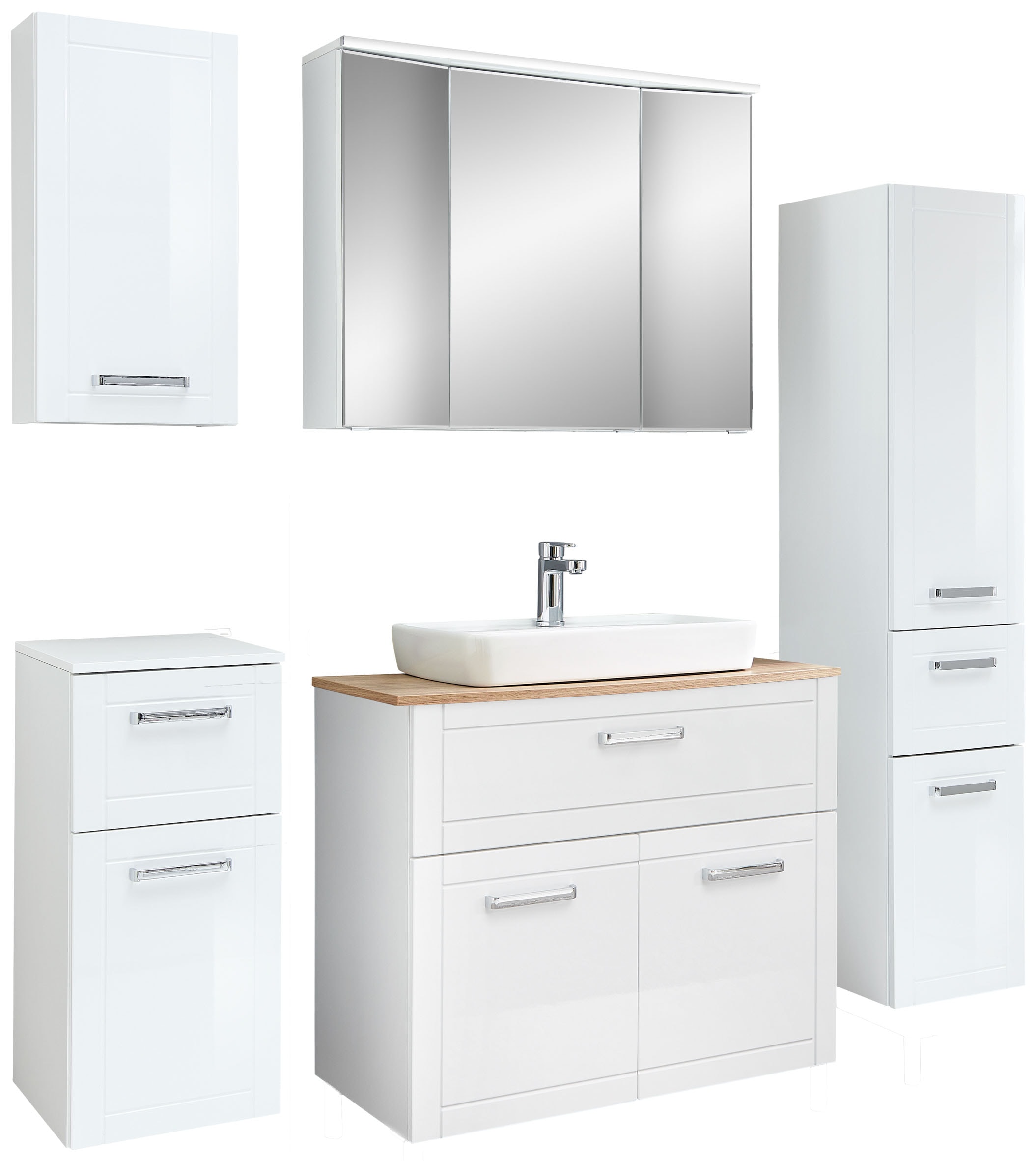 Saphir Badmöbel-Set "Serie 3007,7-teilig, mit Türdämpfern" 7 Stk. tlg.