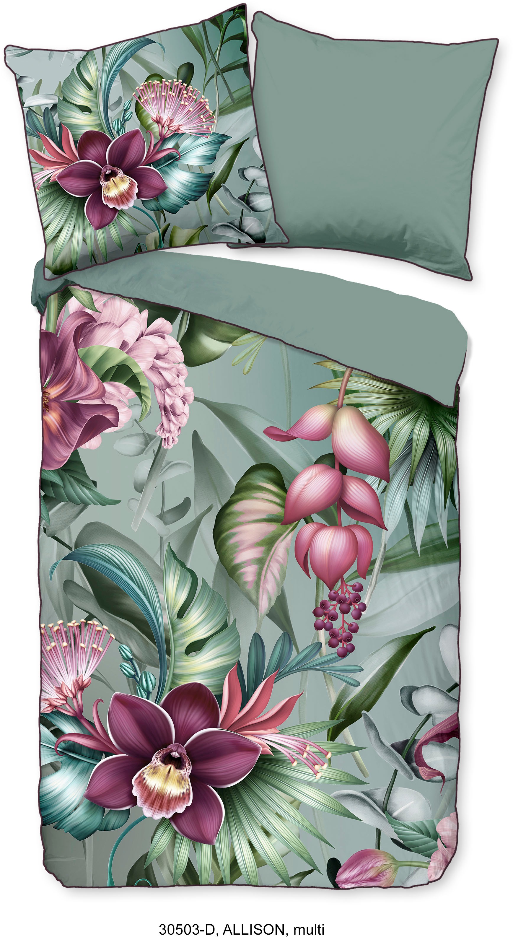 Descanso Wendebettwäsche "Allison" 2 Stk. tlg. Baumwolle, Satin, 135x200, B günstig online kaufen