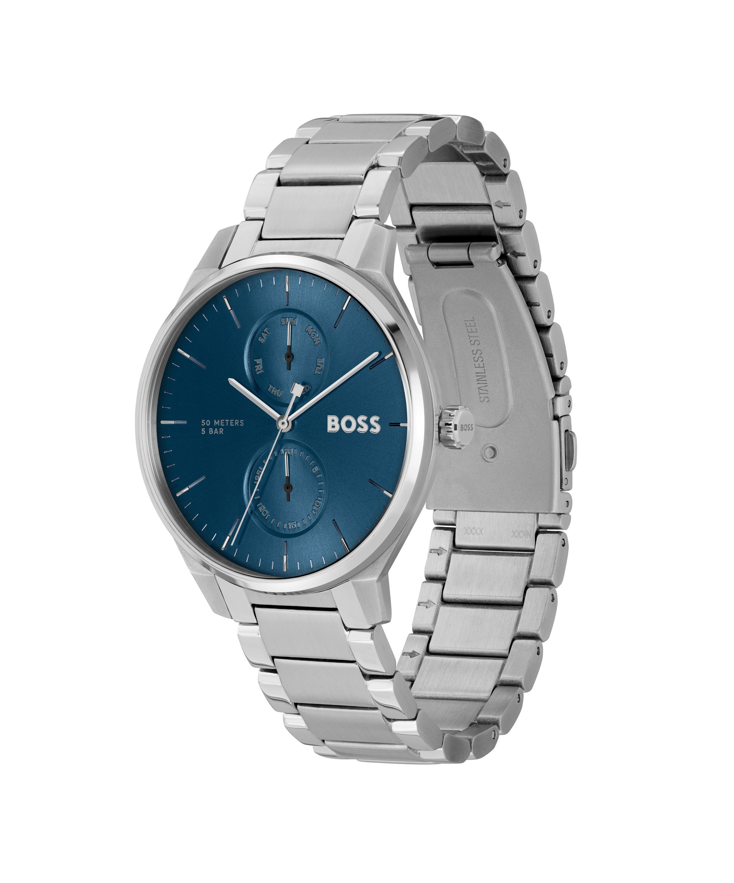 BOSS Multifunktionsuhr »TYLER« Quarzuhr, Armbanduhr, Herrenuhr, Edelstahlarmband, analog