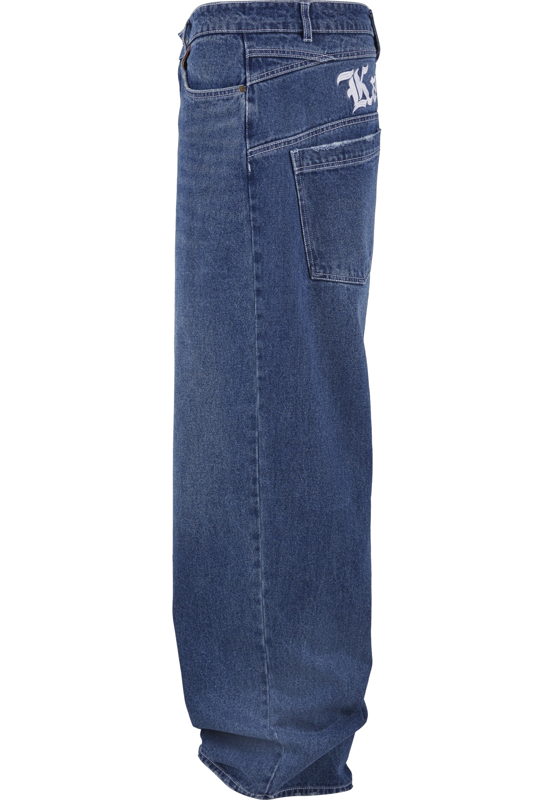 Karl Kani Bequeme Jeans »Karl Kani Herren Karl Kani Metal Plate Baggy Five Pocket Denim«