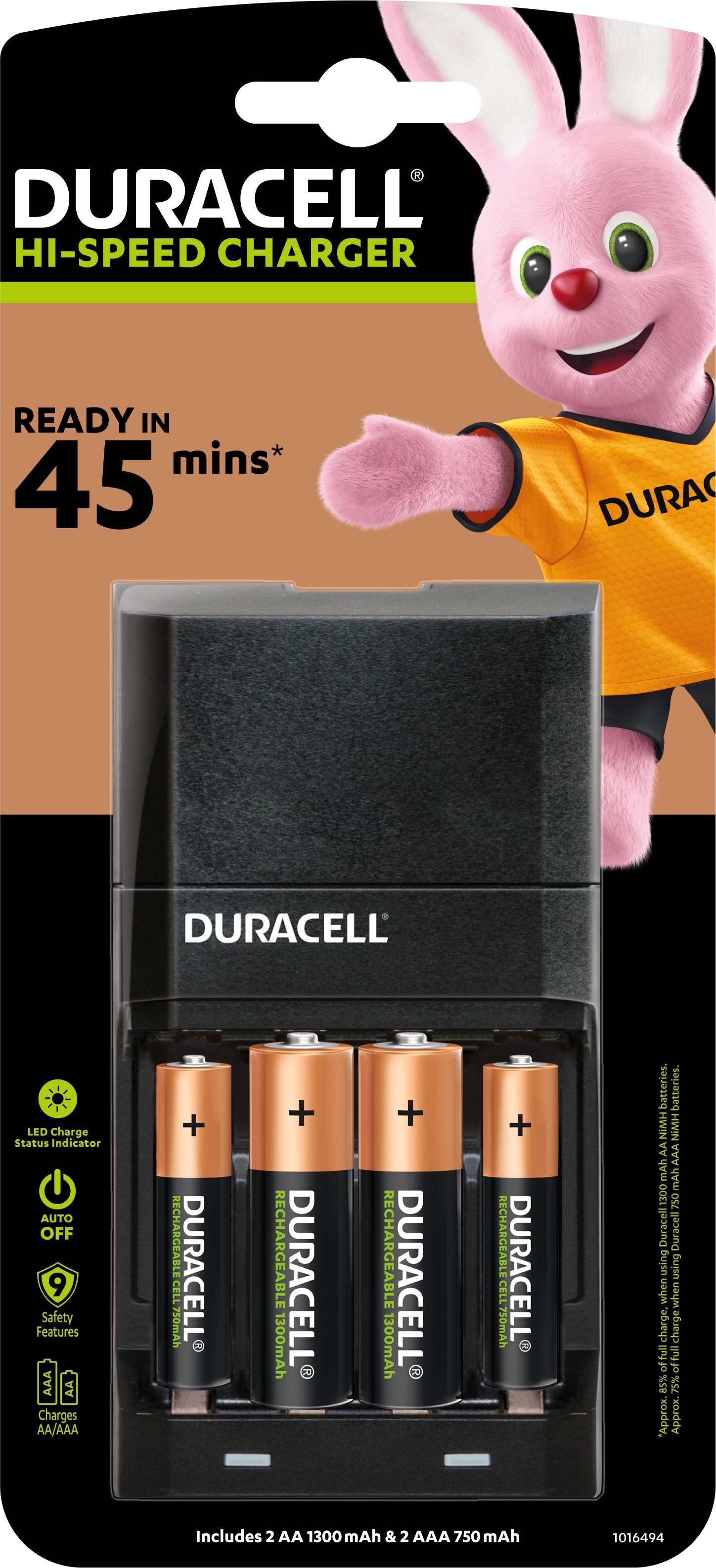 Duracell Batterie-Ladegerät »CEF27 Mignon AA/Micro AAA«, (NiMH Akku Ladegerät, 1 Stück), inkl. 2x2 Akkus (AA/AAA)