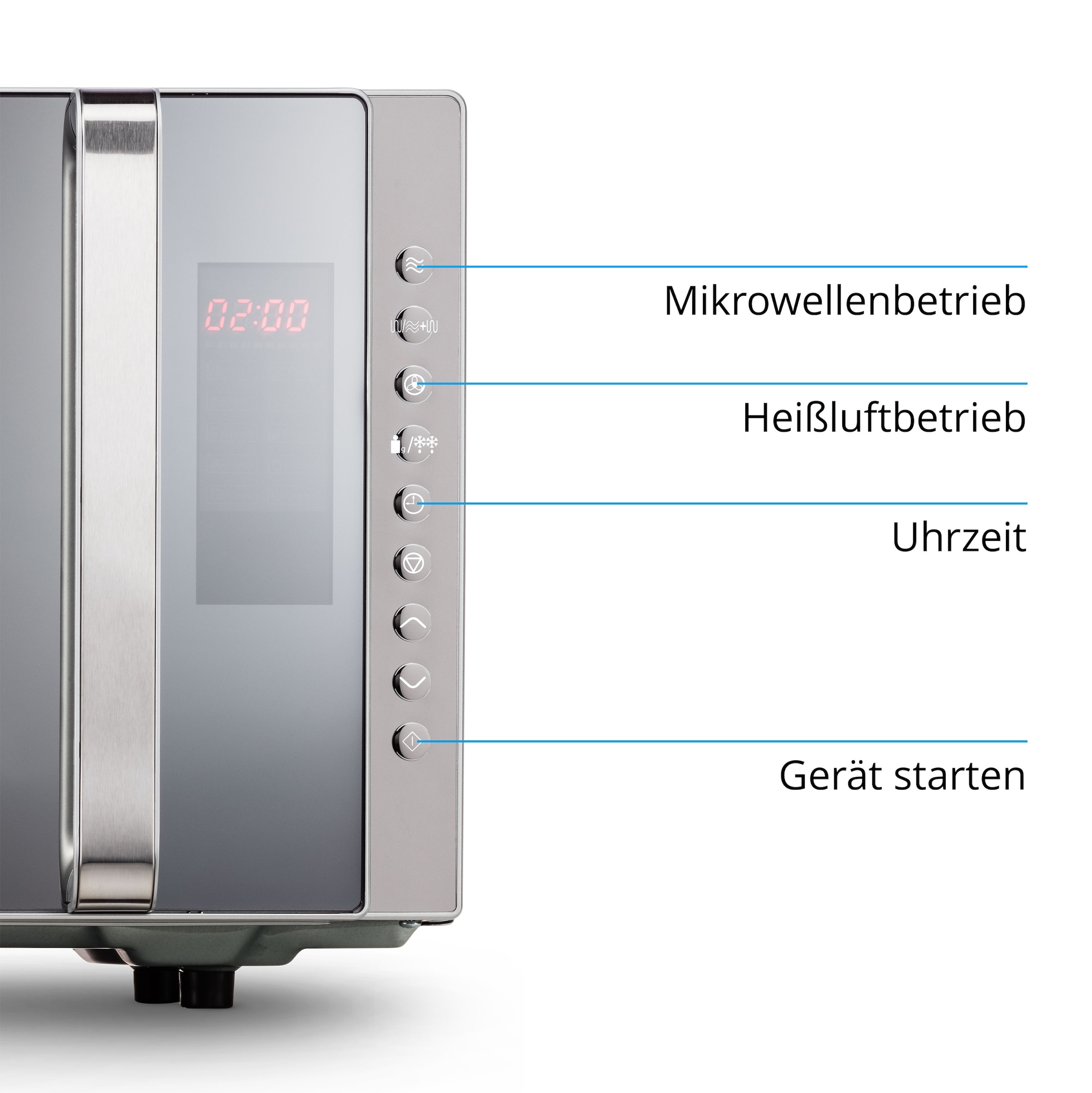 Medion® Mikrowelle »MD 17495 mit Grill und Heißluftfunktion, Timerfunktion, 23 L Kapazität«, Grill und Heißluft, 800 W, 5 Leistungsstufen, 10 Automatikprogramme, Auftaufunktion