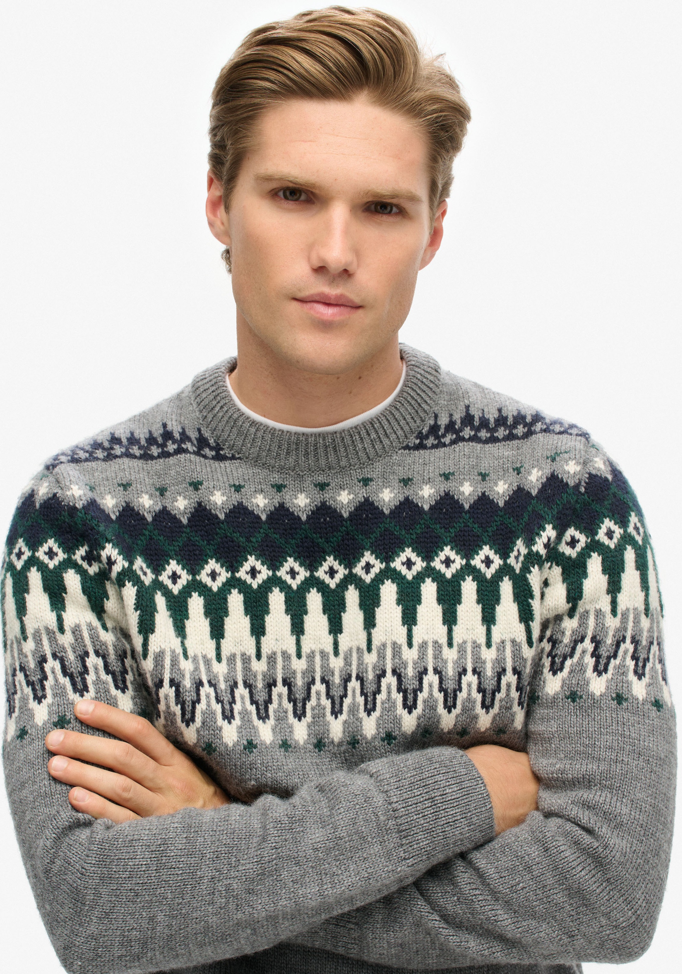 Superdry Rundhalspullover "FAIRISLE KNIT CREW JUMPER" günstig online kaufen