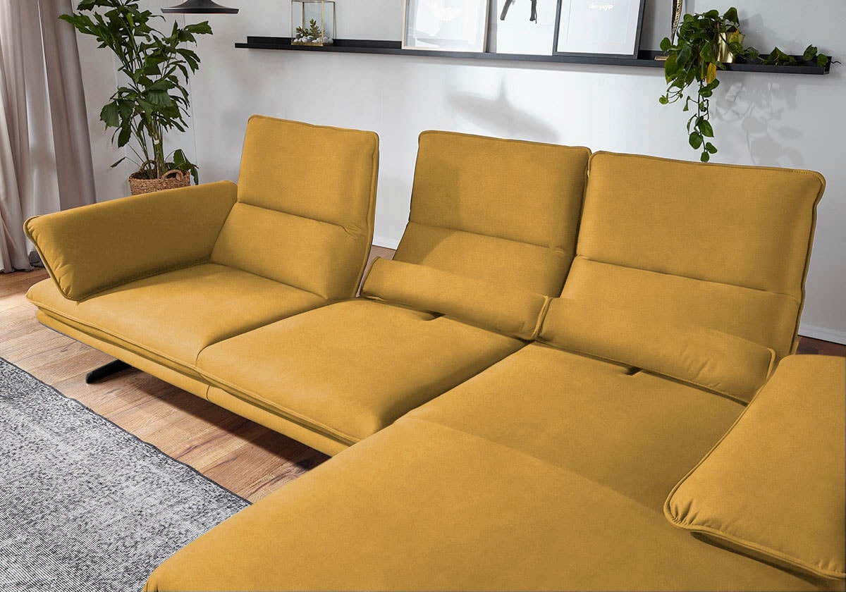 W.SCHILLIG Ecksofa »broadway, Designsofa mit tollem Sitzkomfort«, Sitztiefenverstellung, Kopfteil- & Seitenteilverstellung, Breite 291cm