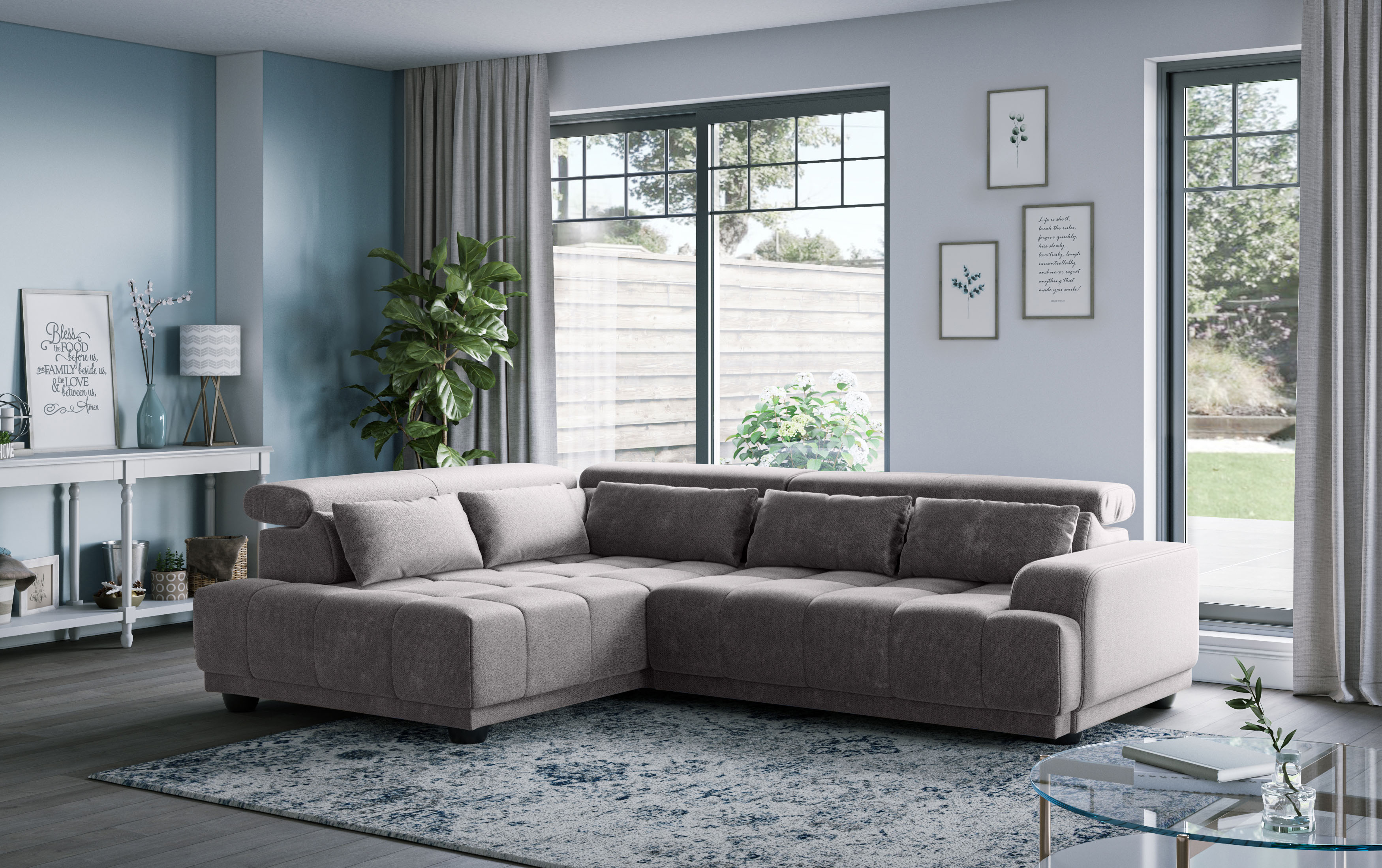 OTTO home Ecksofa "Jade L Form, Breite: 270 cm, mit Kopfteilverstellung & Nierenkissen" optional elektr. Sitztiefenverstellung