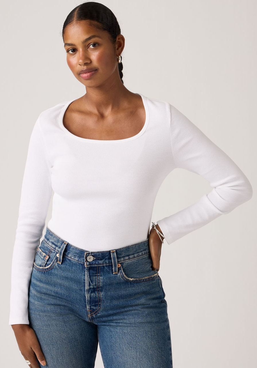Levis Langarmshirt "ESSENTIAL SQRD NECK LONG SLEEVE" mit eckigem Ausschnitt günstig online kaufen
